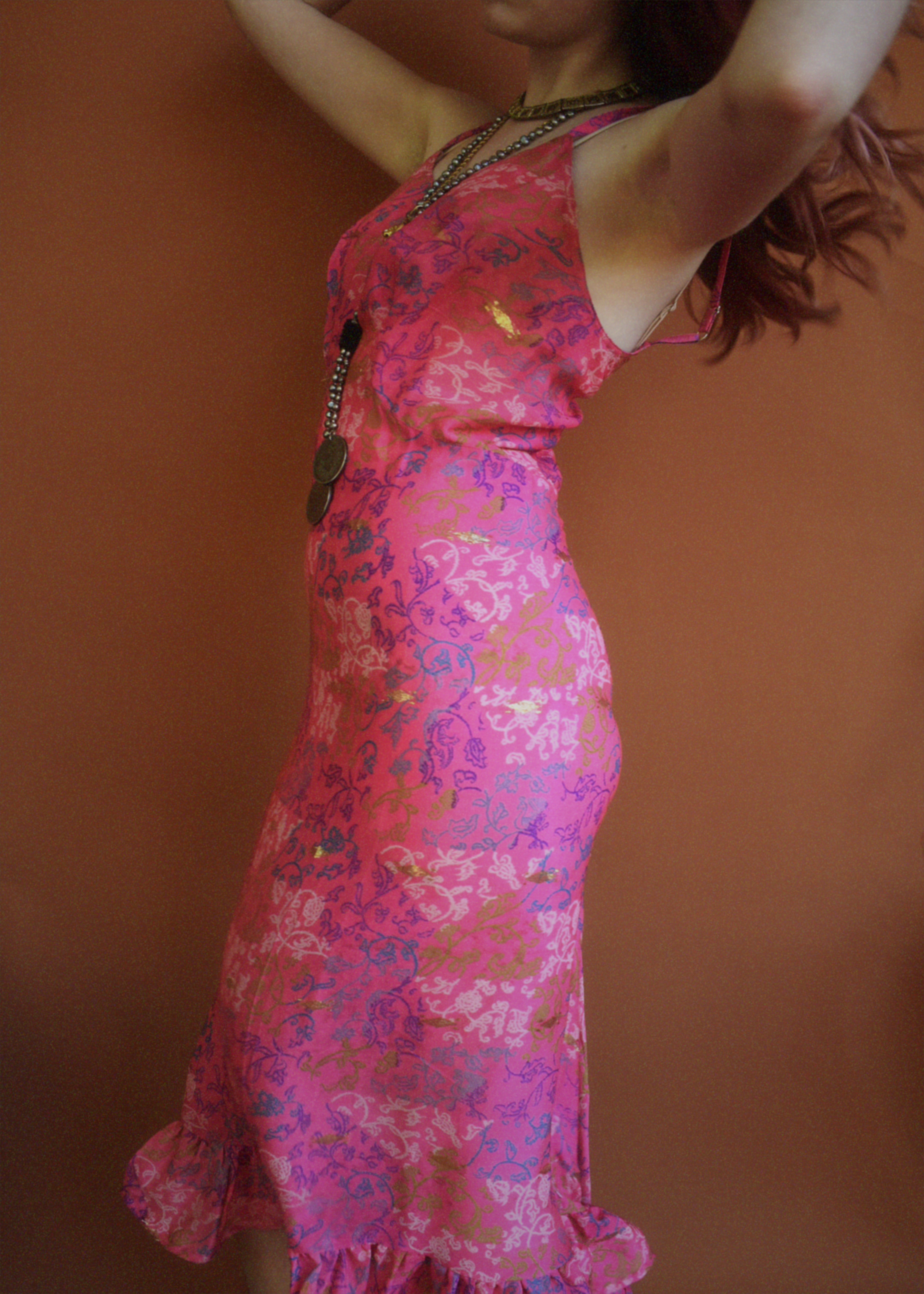 Rumex Silk Slip Dress ~ Azalea XL