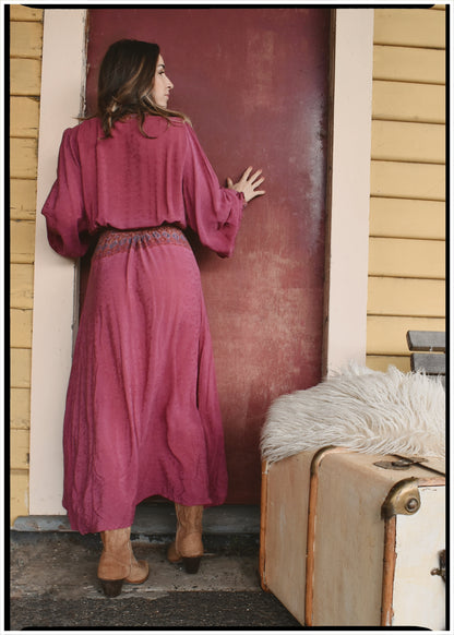Caladium Wrap Silk Dress ~ Hawthorn M