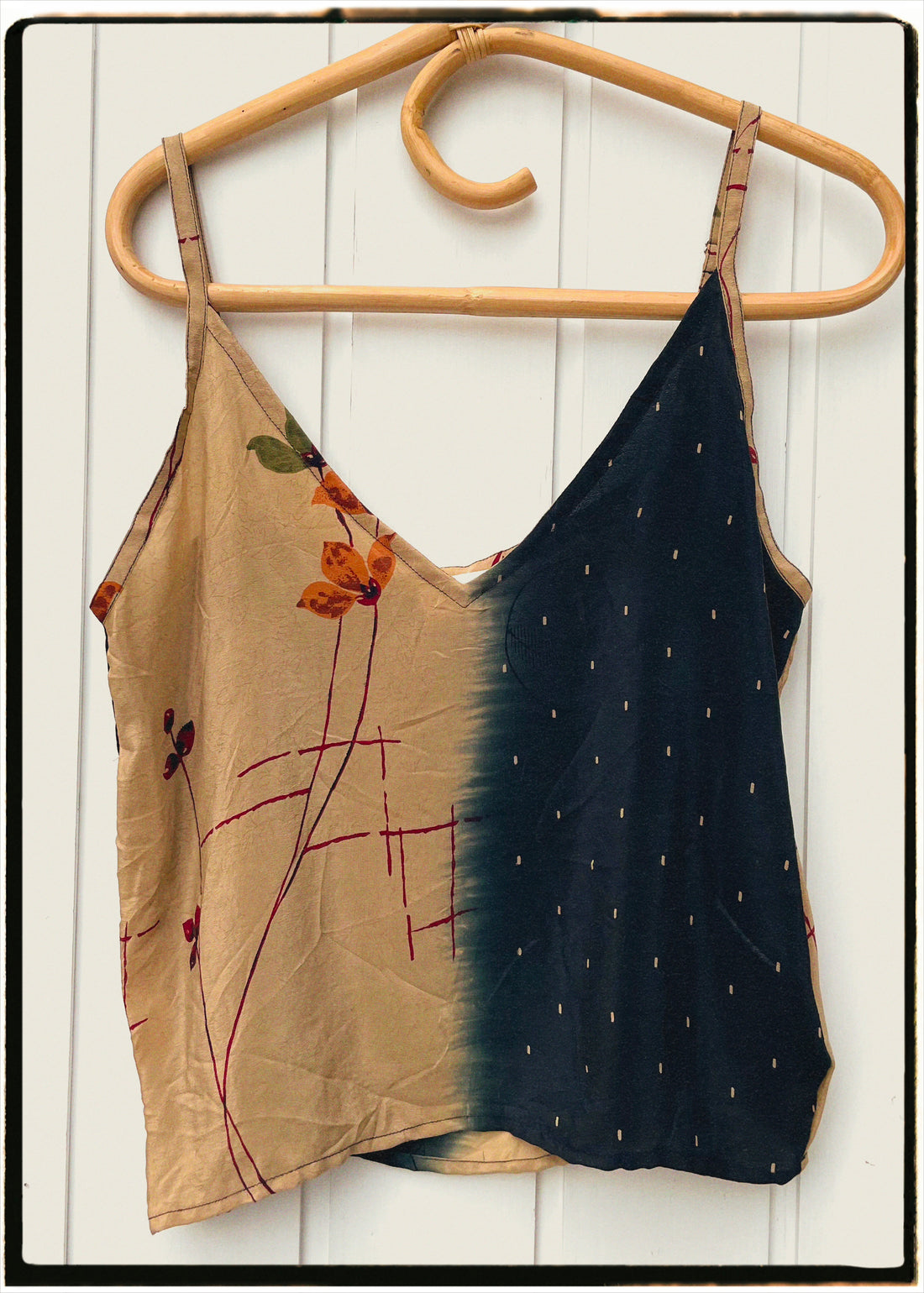 Reseda Silk Crepe Camisole Top ~ Poppy M