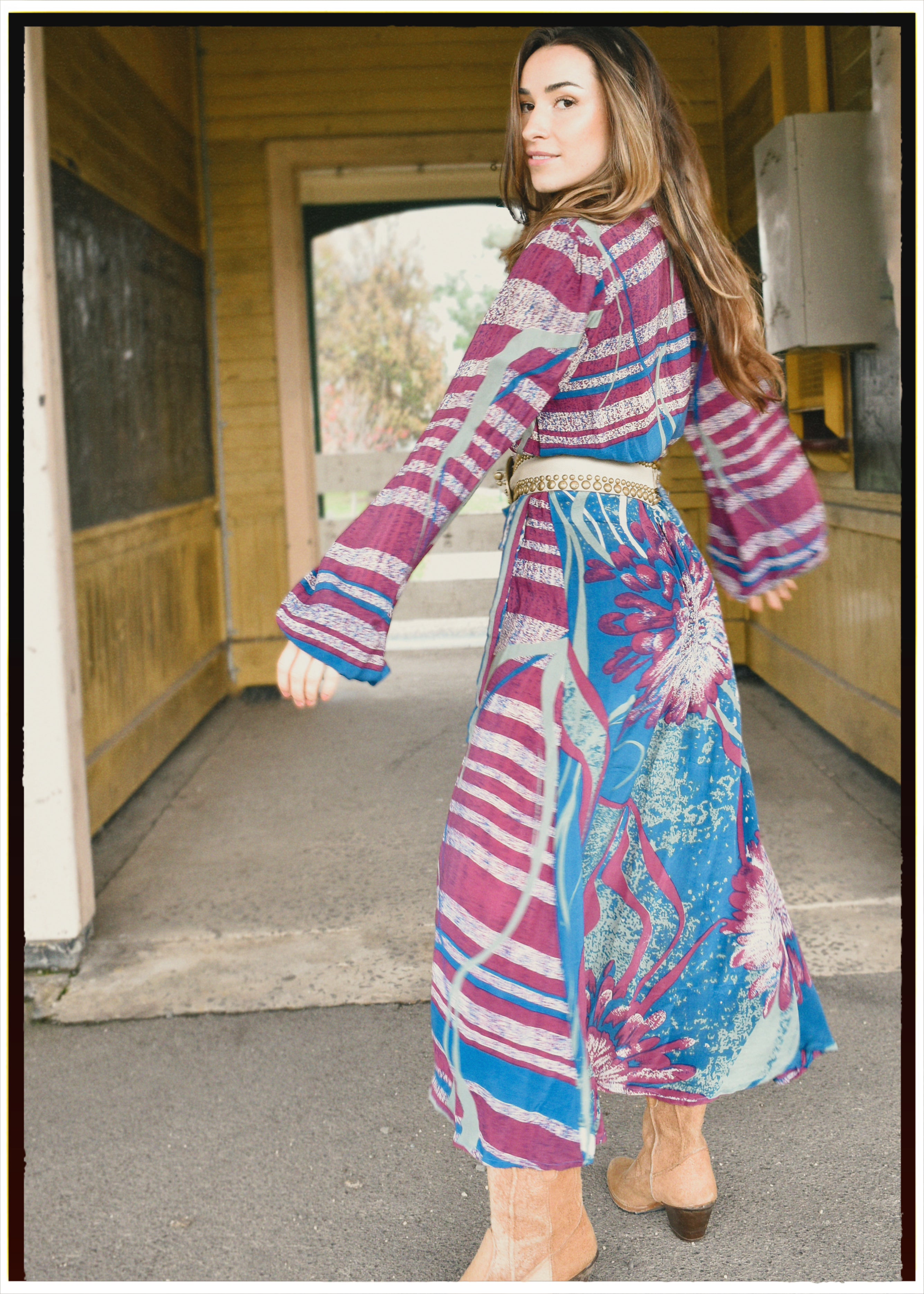 Caladium Silk Wrap Dress ~ Mauve S