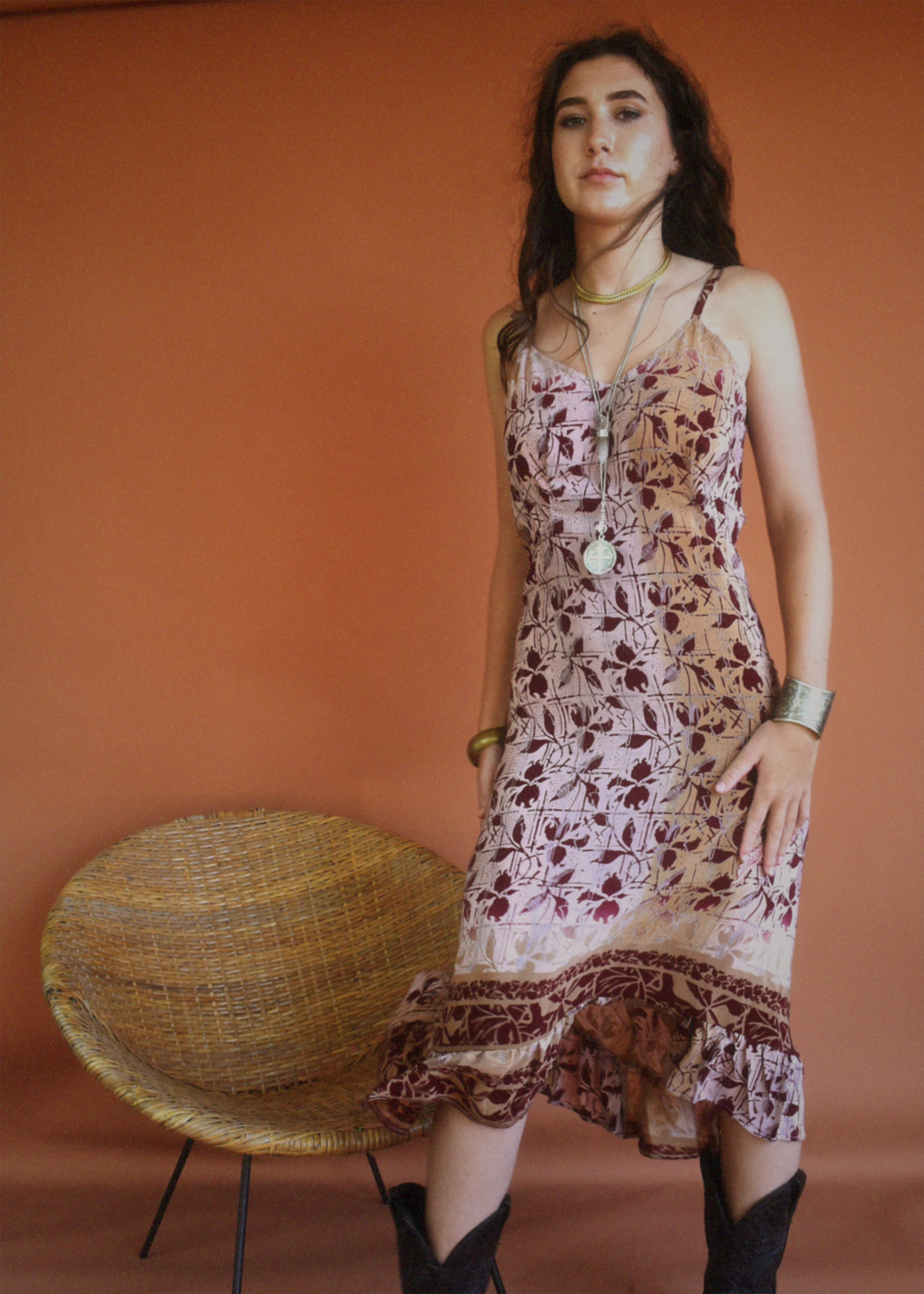 Rumex Silk Slip Dress ~ Nasturtium M