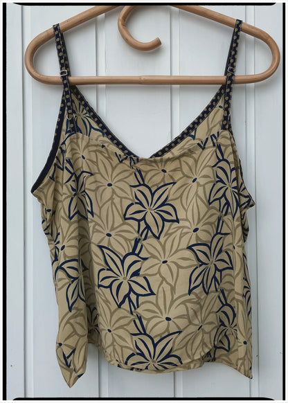 Reseda Silk Crepe Camisole Top ~ Tawny XL