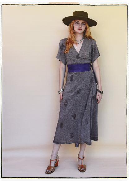 Liatris Silk Crepe Flutter Sleeve Wrap Dress ~ Lavender XS