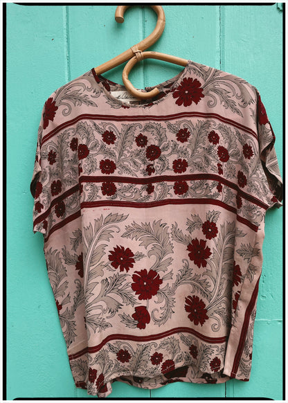 Viola Silk Crepe T-Shirt ~ Rosa M
