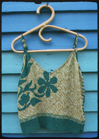 Reseda Silk Crepe Camisole Top ~ Emerald S