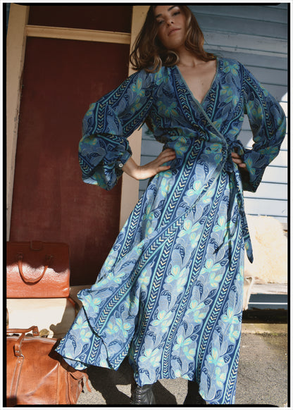Caladium Silk Wrap Dress ~ Brook XS