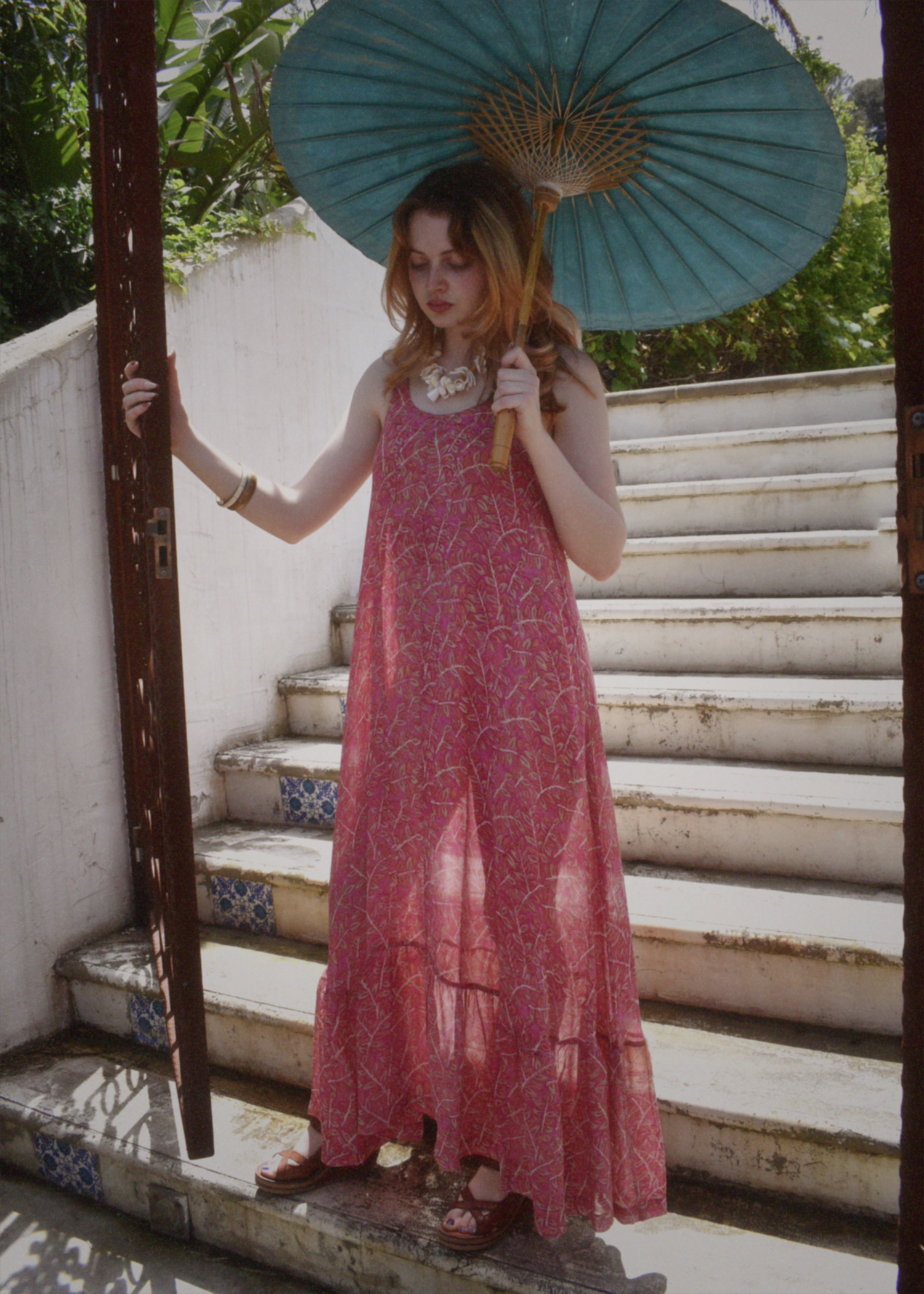 Eustoma Silk Crepe Swing Maxi Dress ~ Camelia M