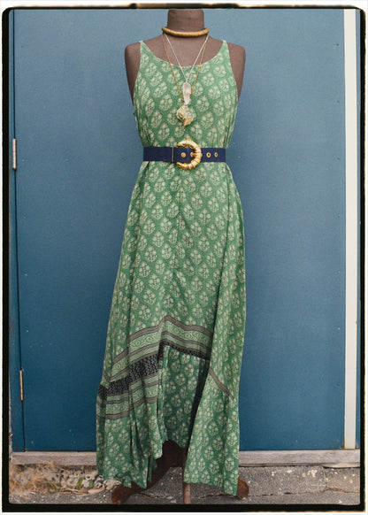 Eustoma Silk Crepe Swing Maxi Dress ~ Fusion XL