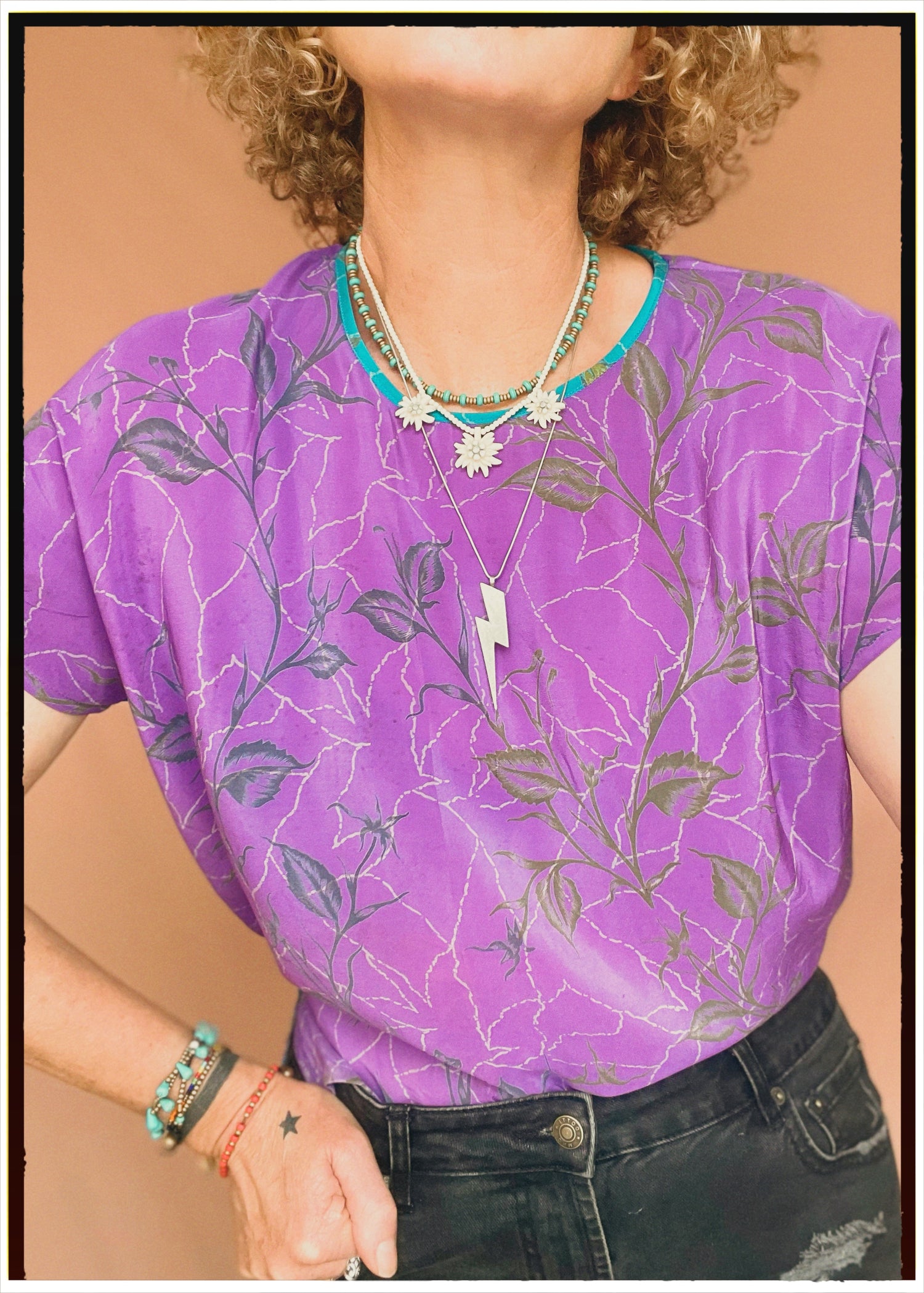 Viola Silk Crepe T-Shirt ~ Lavender S