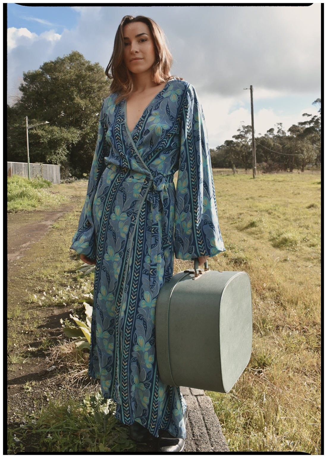 Caladium Silk Wrap Dress ~ Brook XS
