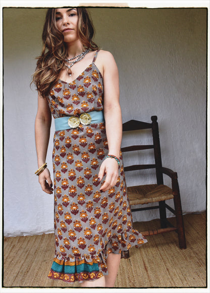 Rumex Silk Slip Dress ~ Provence M