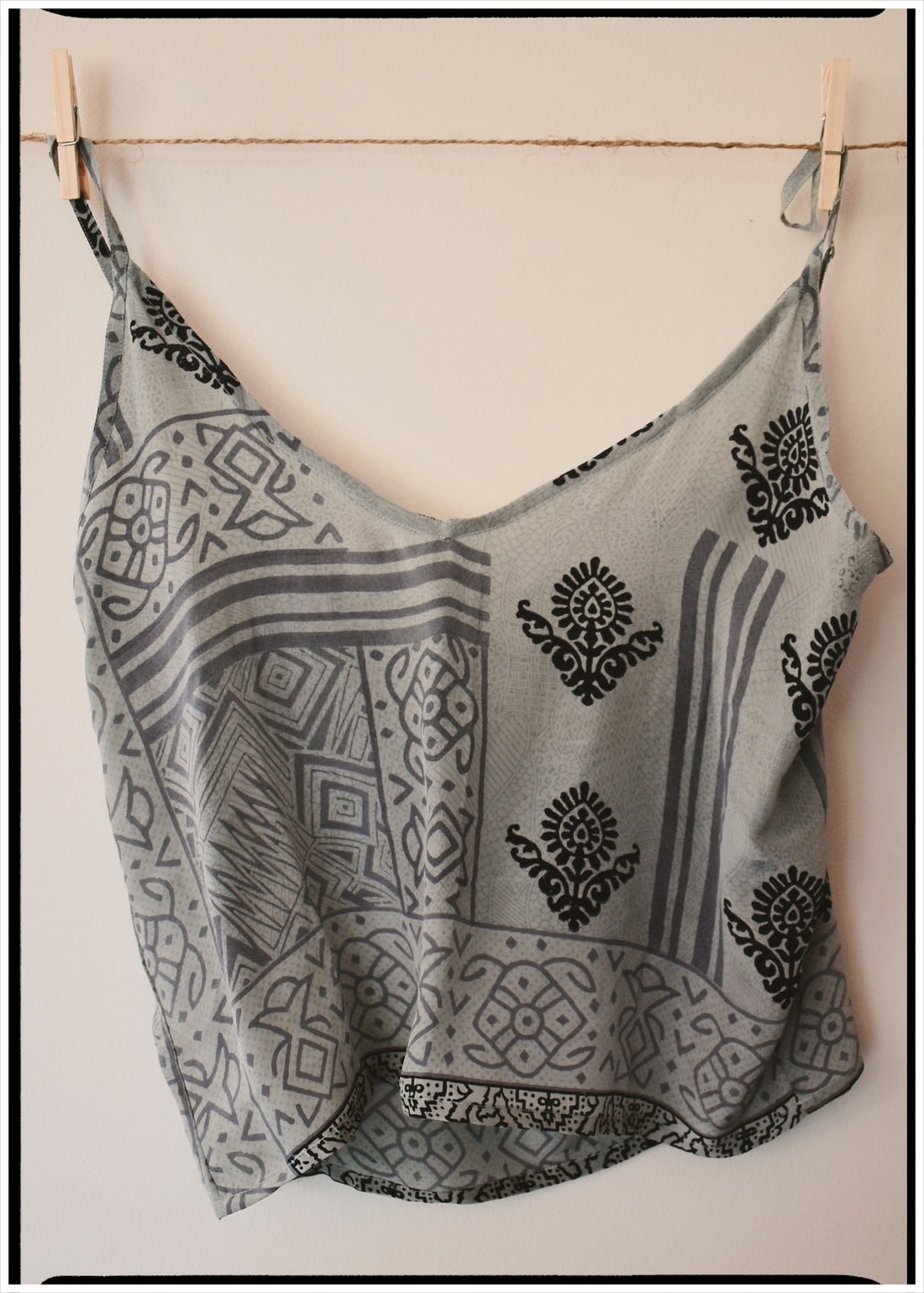 Reseda Silk Crepe Camisole Top ~ Nimbus M