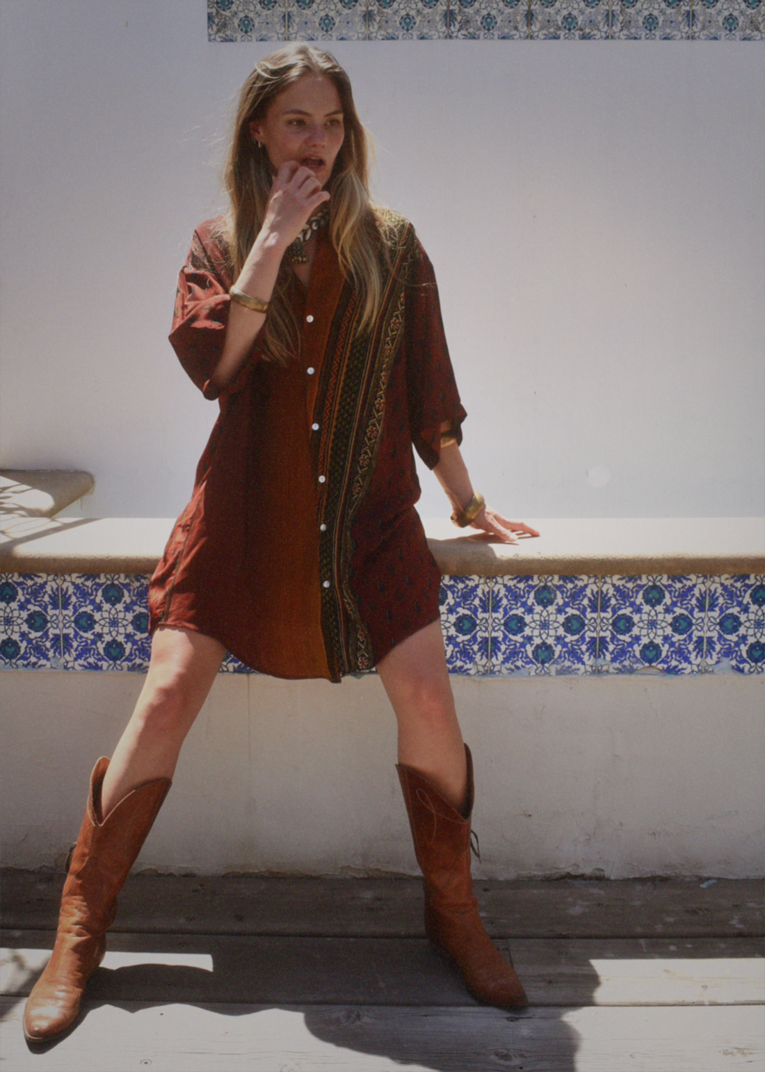 Astralagus Silk Crepe Oversized Shirt ~ Safari