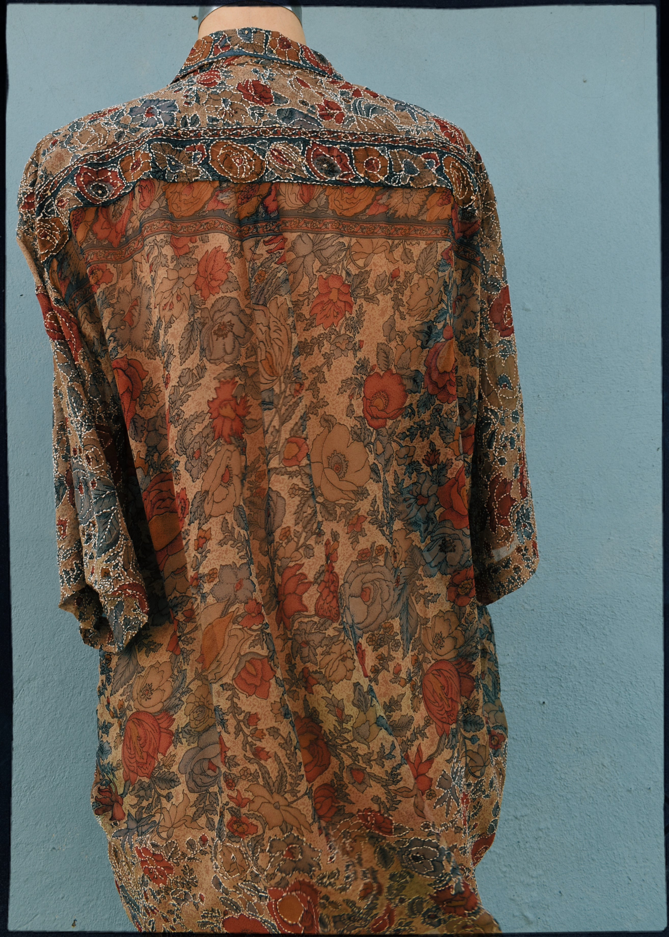 Astralagus Silk Crepe Oversized Shirt ~ Carnelian