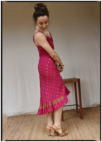 Rumex Silk Slip Dress ~ Flambe M