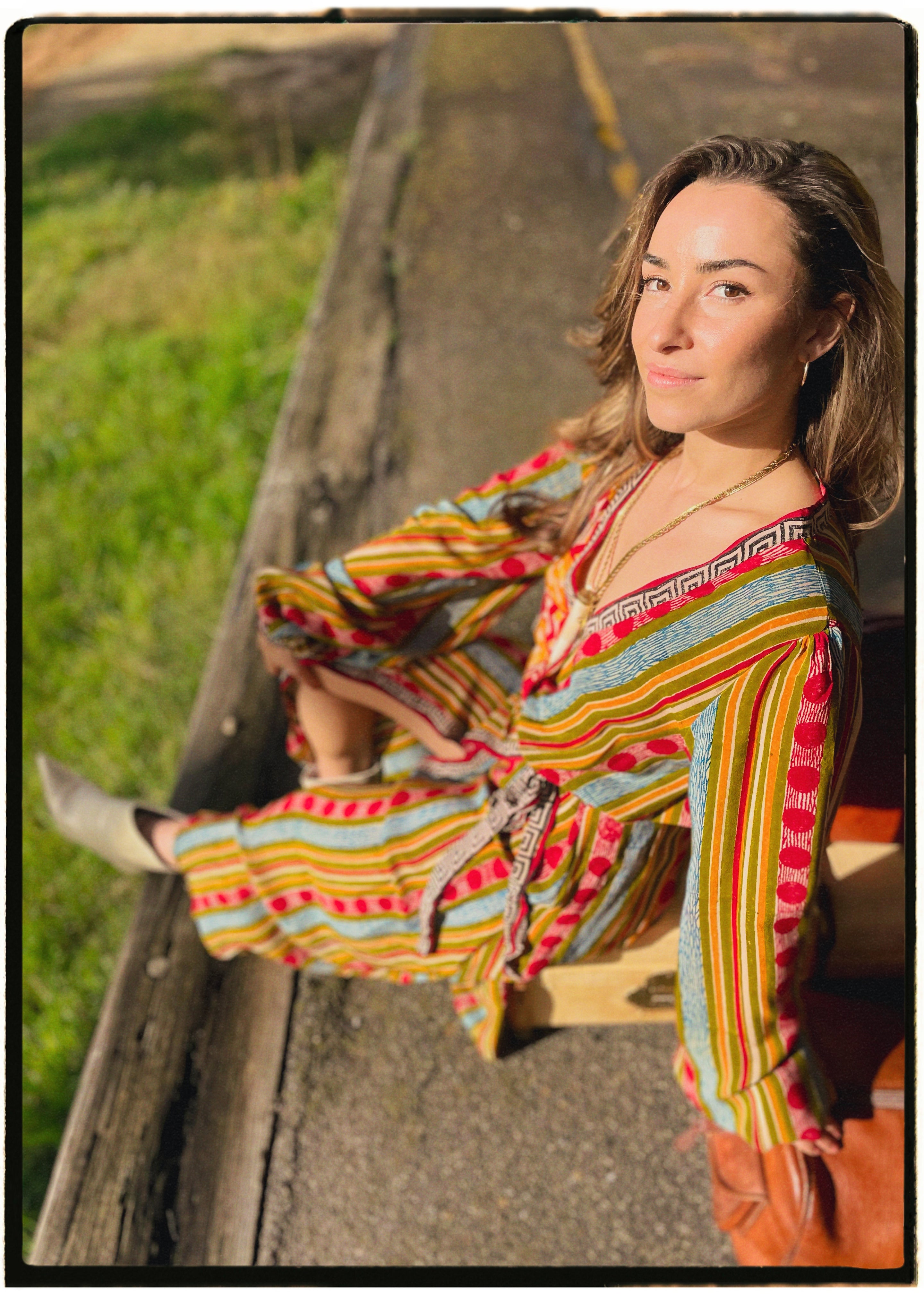 Caladium Wrap Silk Dress ~ Karanda M