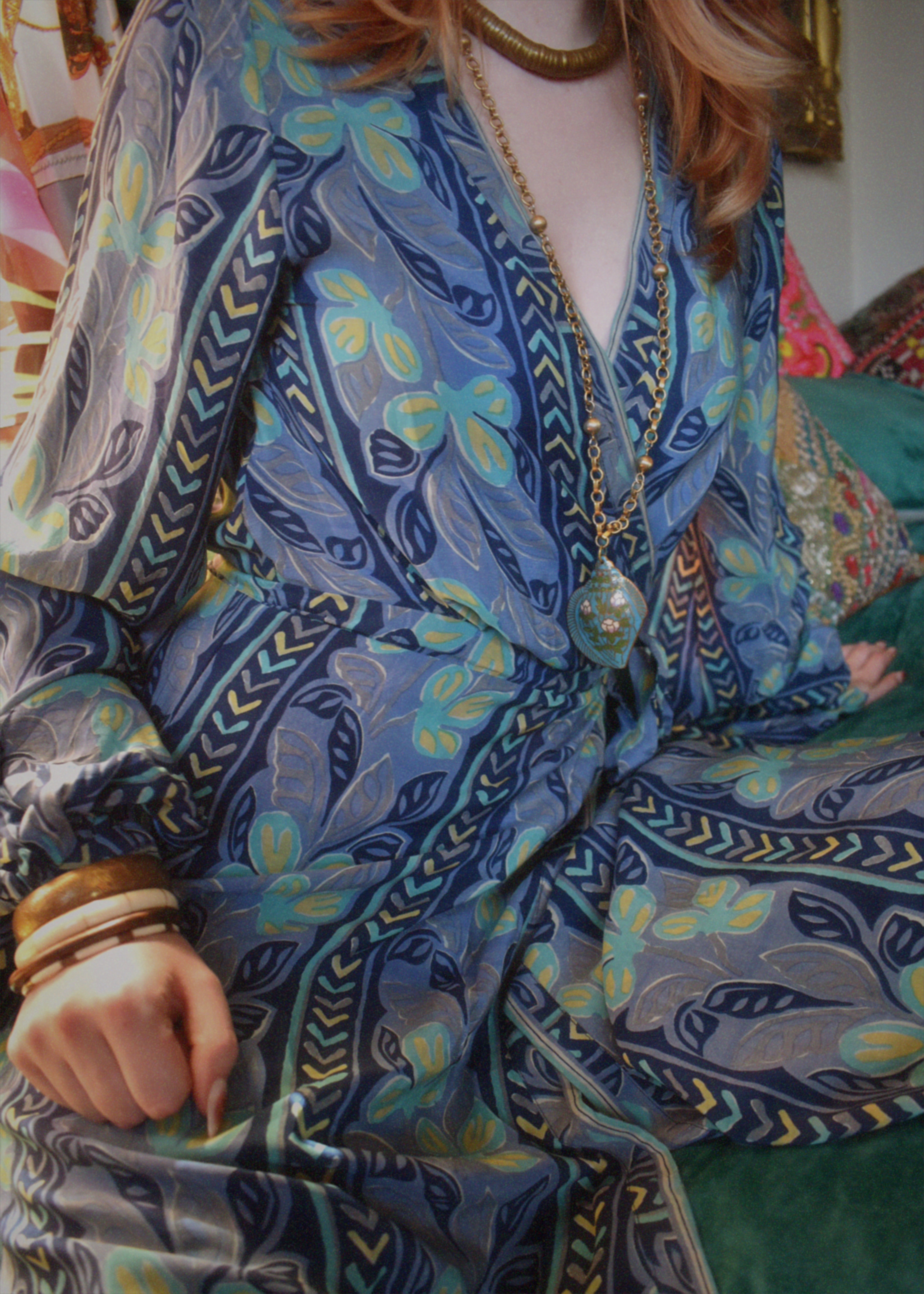 Caladium Silk Wrap Dress ~ Brook XS