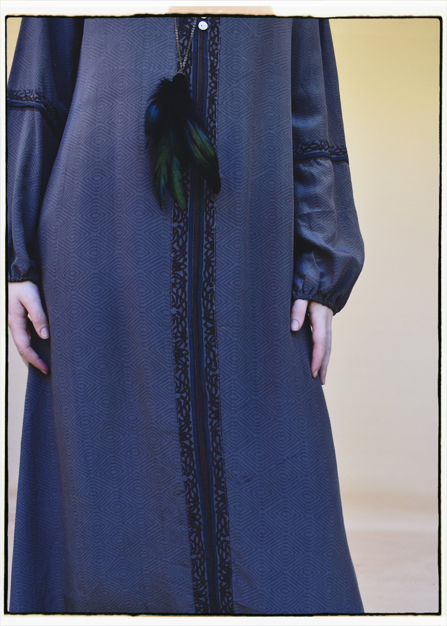Zea Silk Crepe Kaftan Maxi Dress ~  Insignia XS