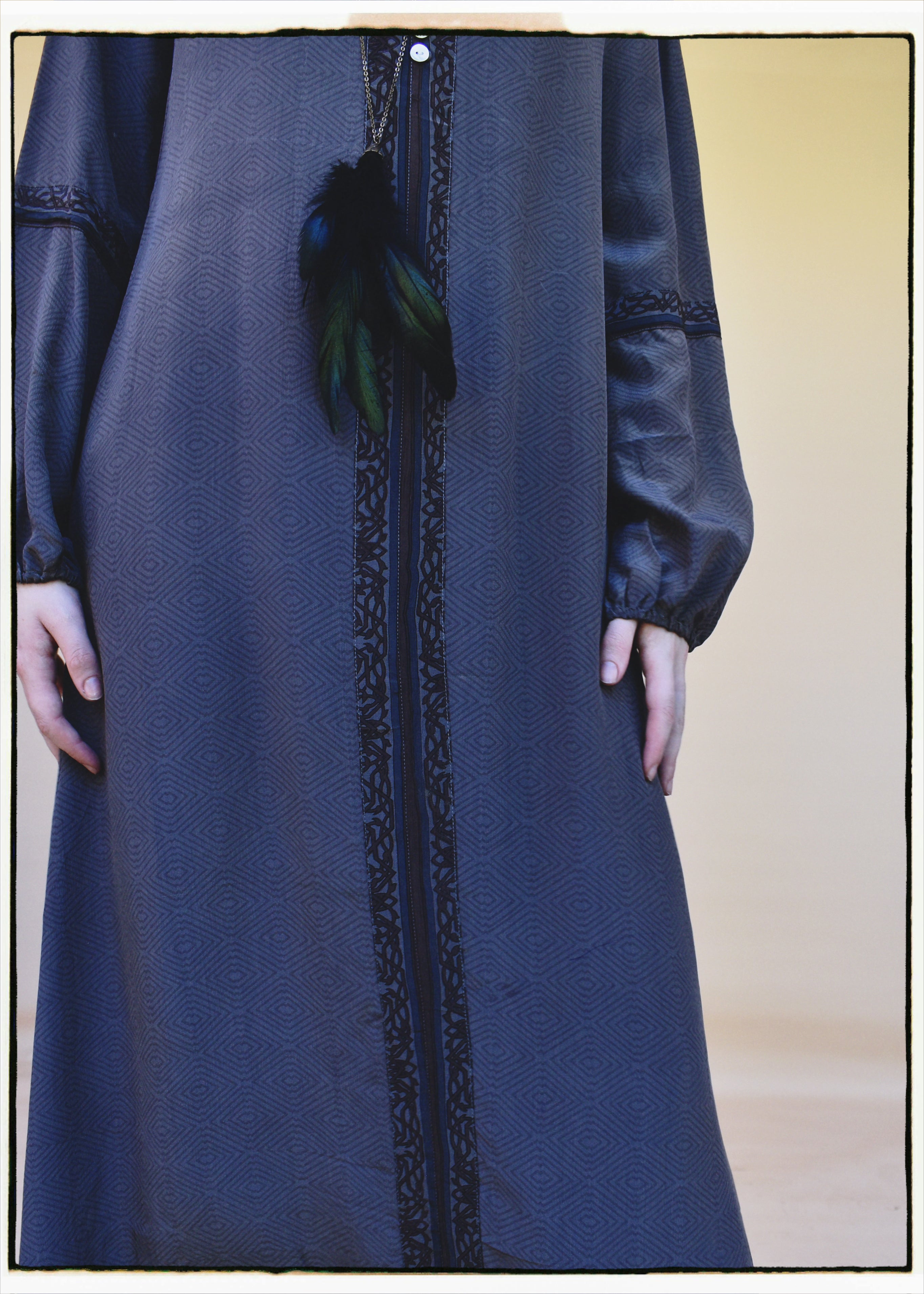 Zea Silk Crepe Kaftan Maxi Dress ~  Insignia XS