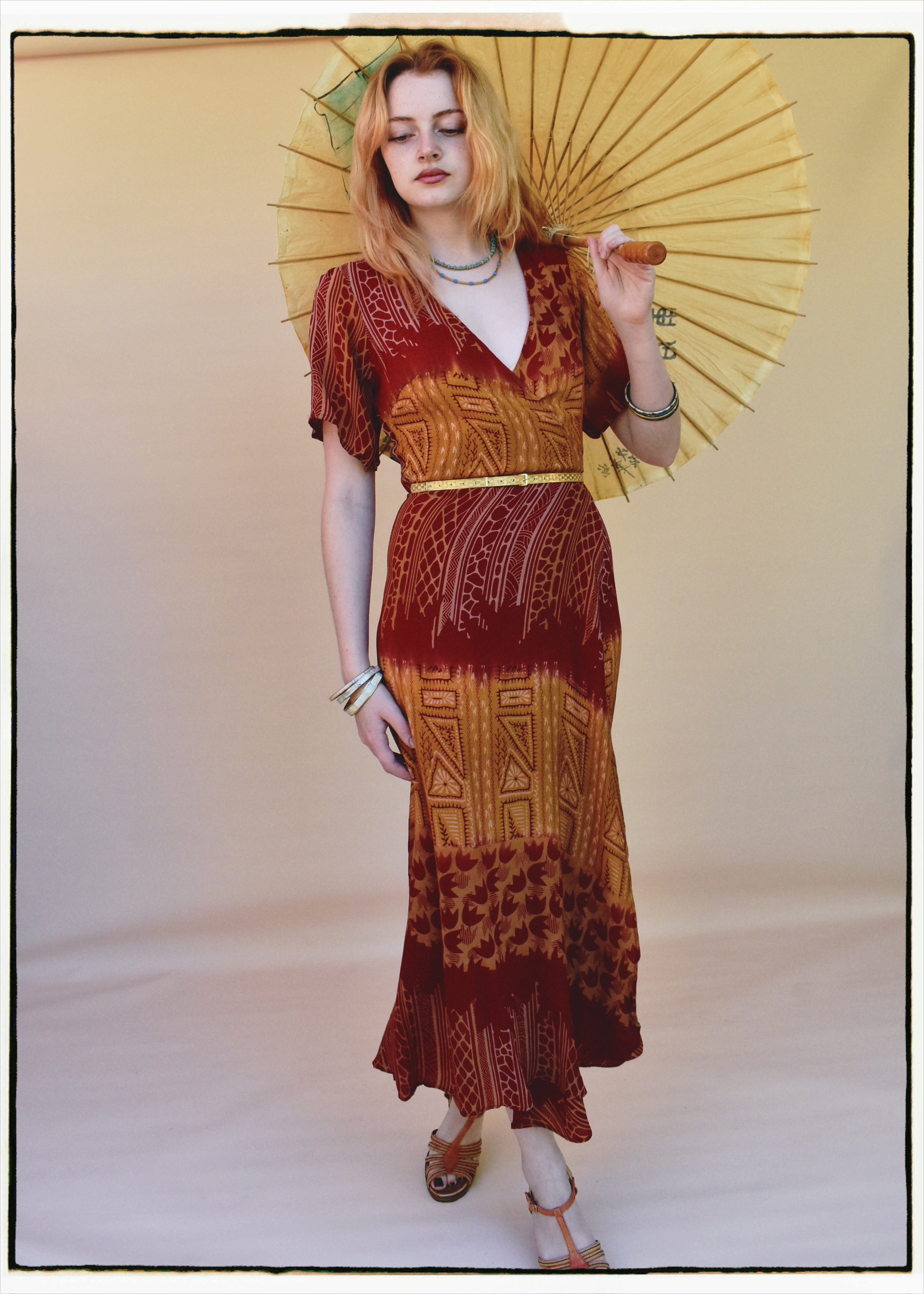 Liatris Silk Crepe Flutter Sleeve Wrap Dress ~ Topaz XS