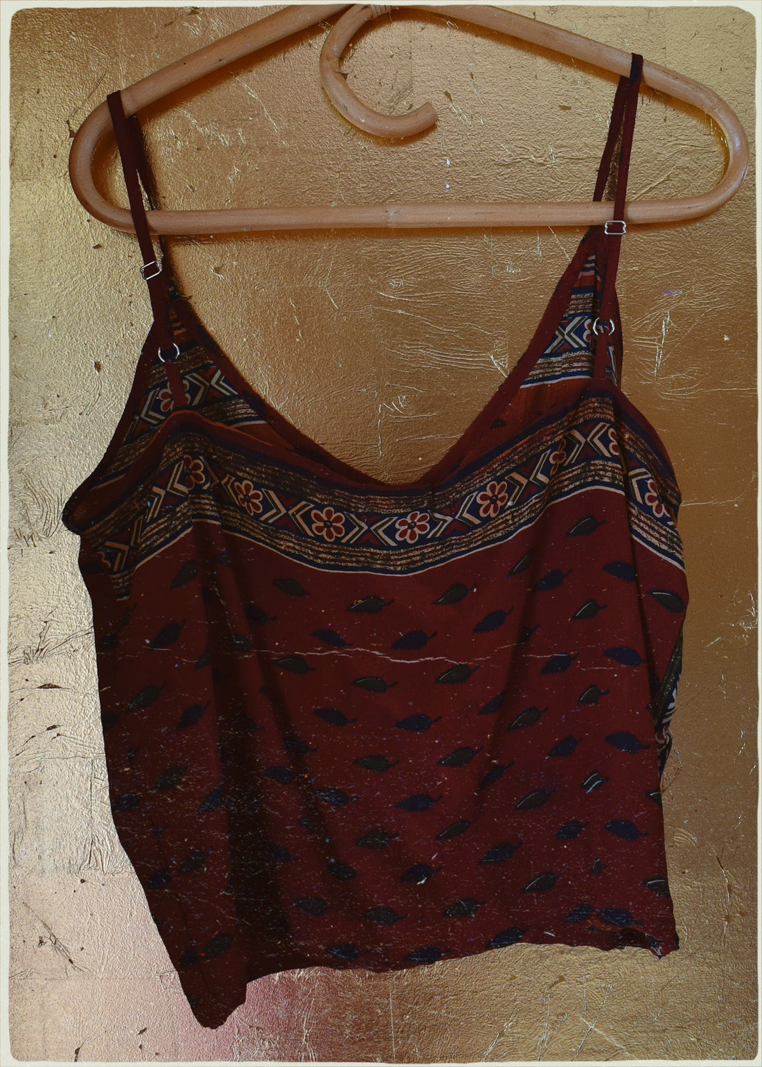 Reseda Silk Crepe Camisole Top ~ Cyan M