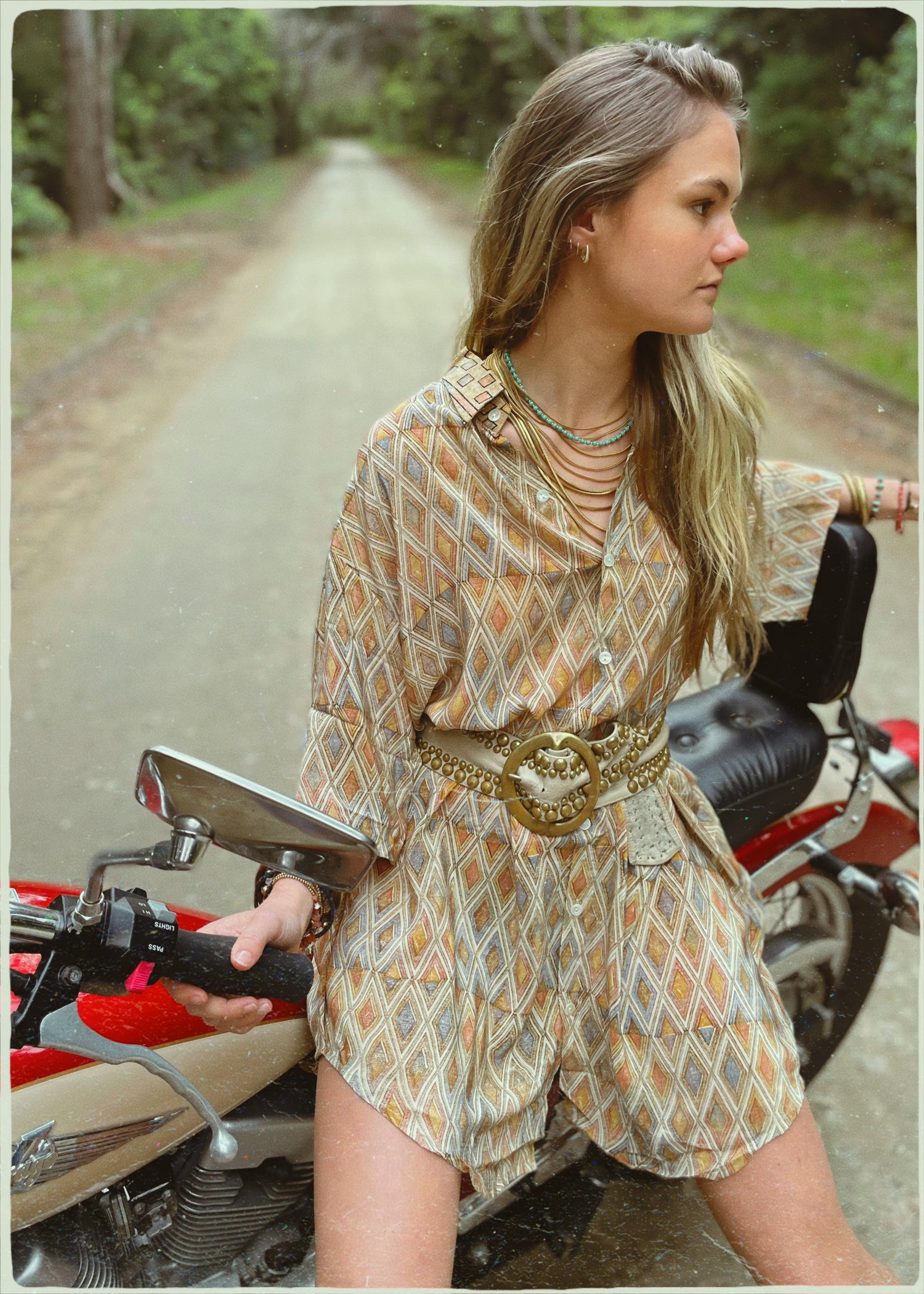 Astralagus Silk Crepe Oversized Shirt ~ Honeycomb