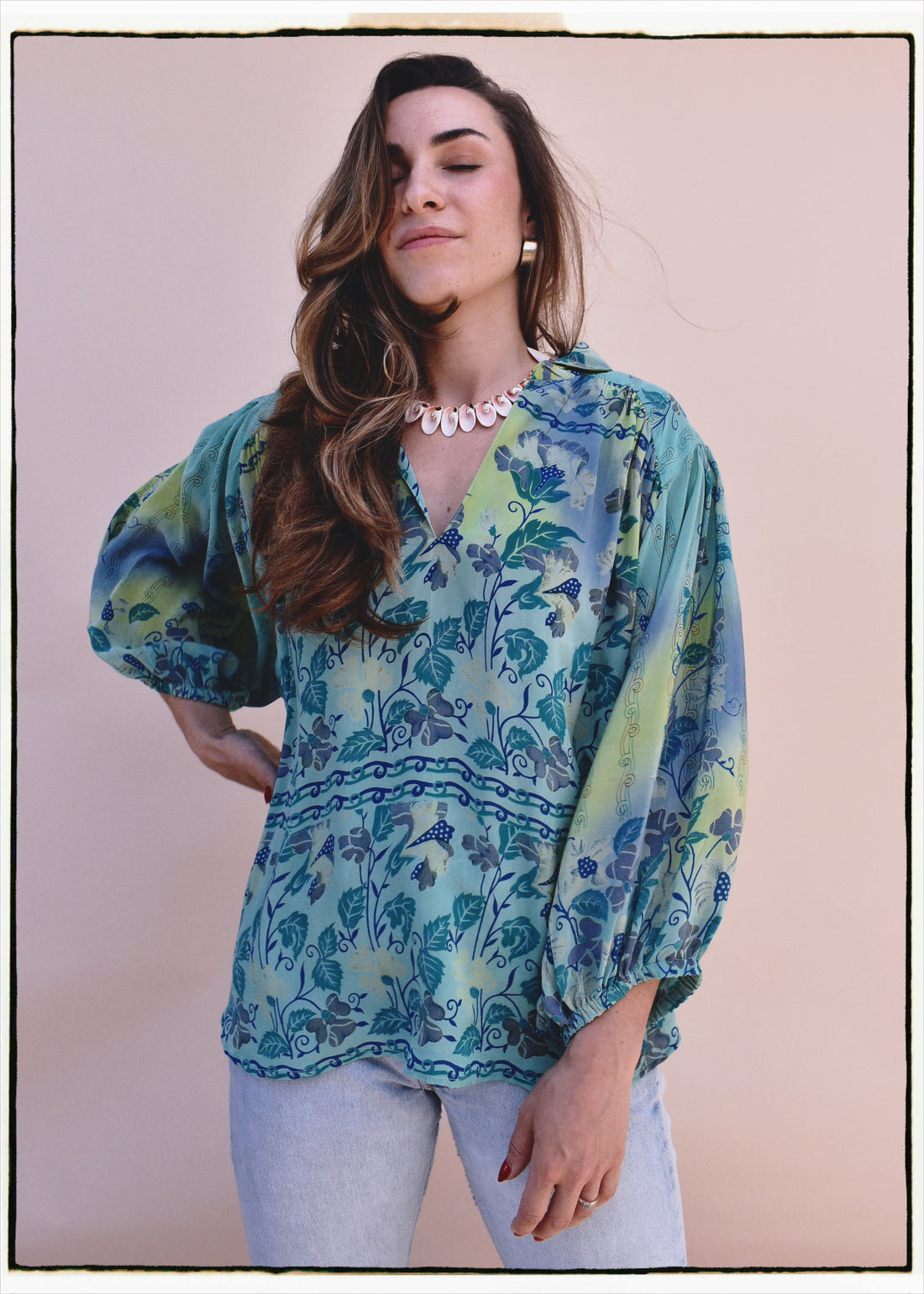 Cleome Silk Crepe Shirt ~ Barbados XL