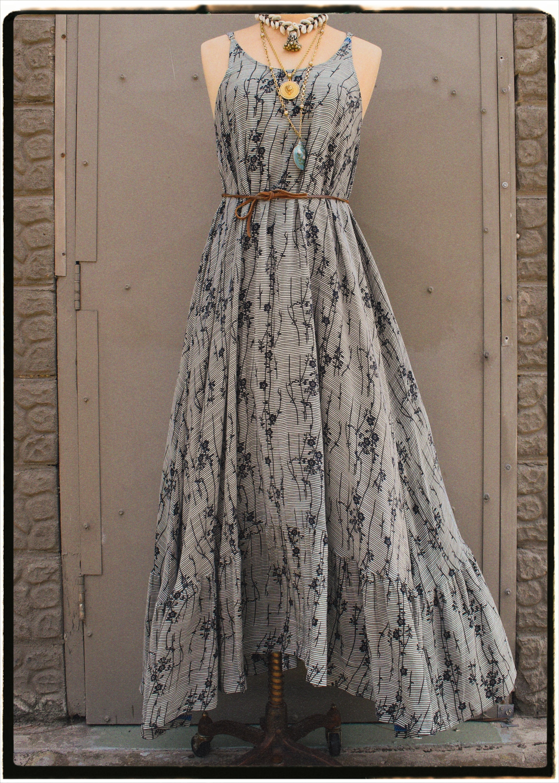 Eustoma Silk Crepe Swing Maxi Dress ~ Niagara L