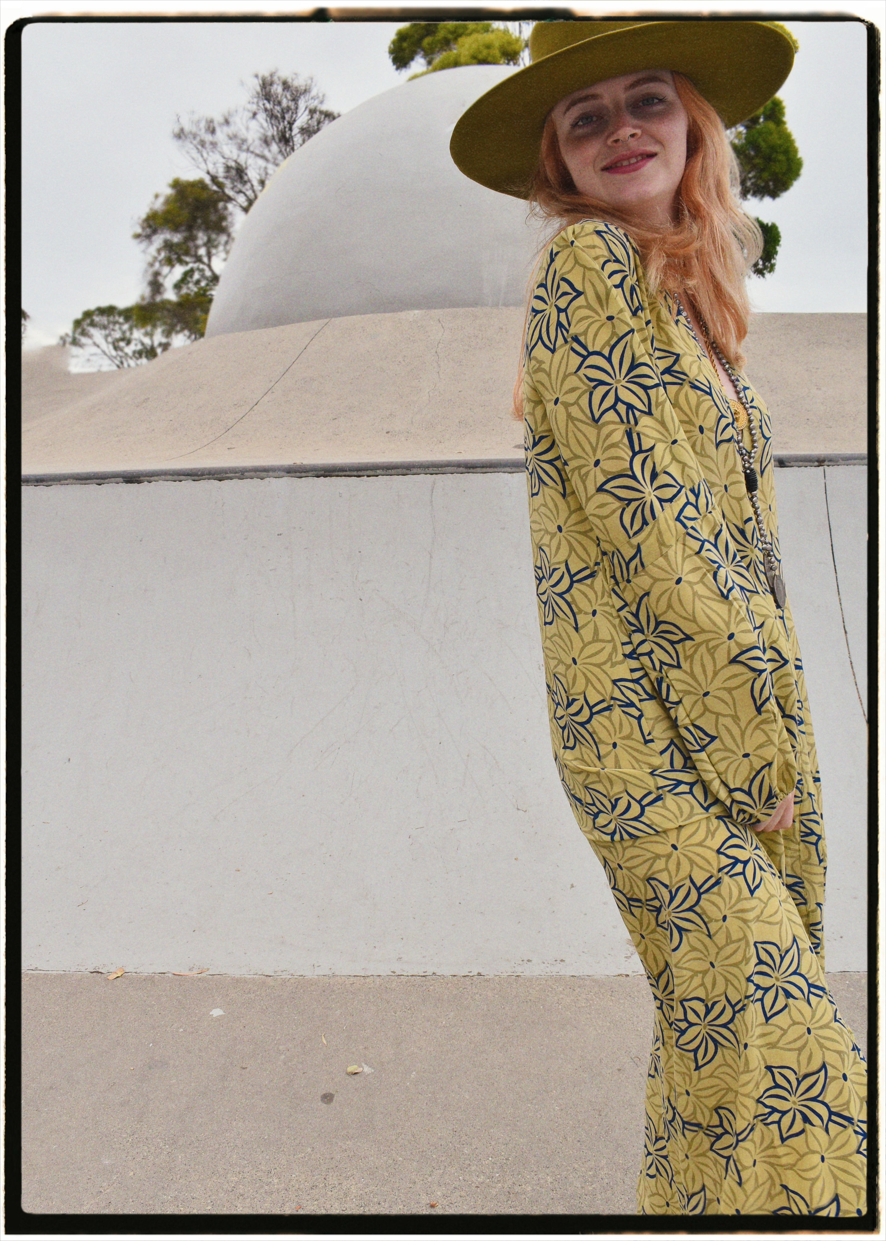 Zea Silk Crepe Kaftan Maxi Dress ~  Palm XS