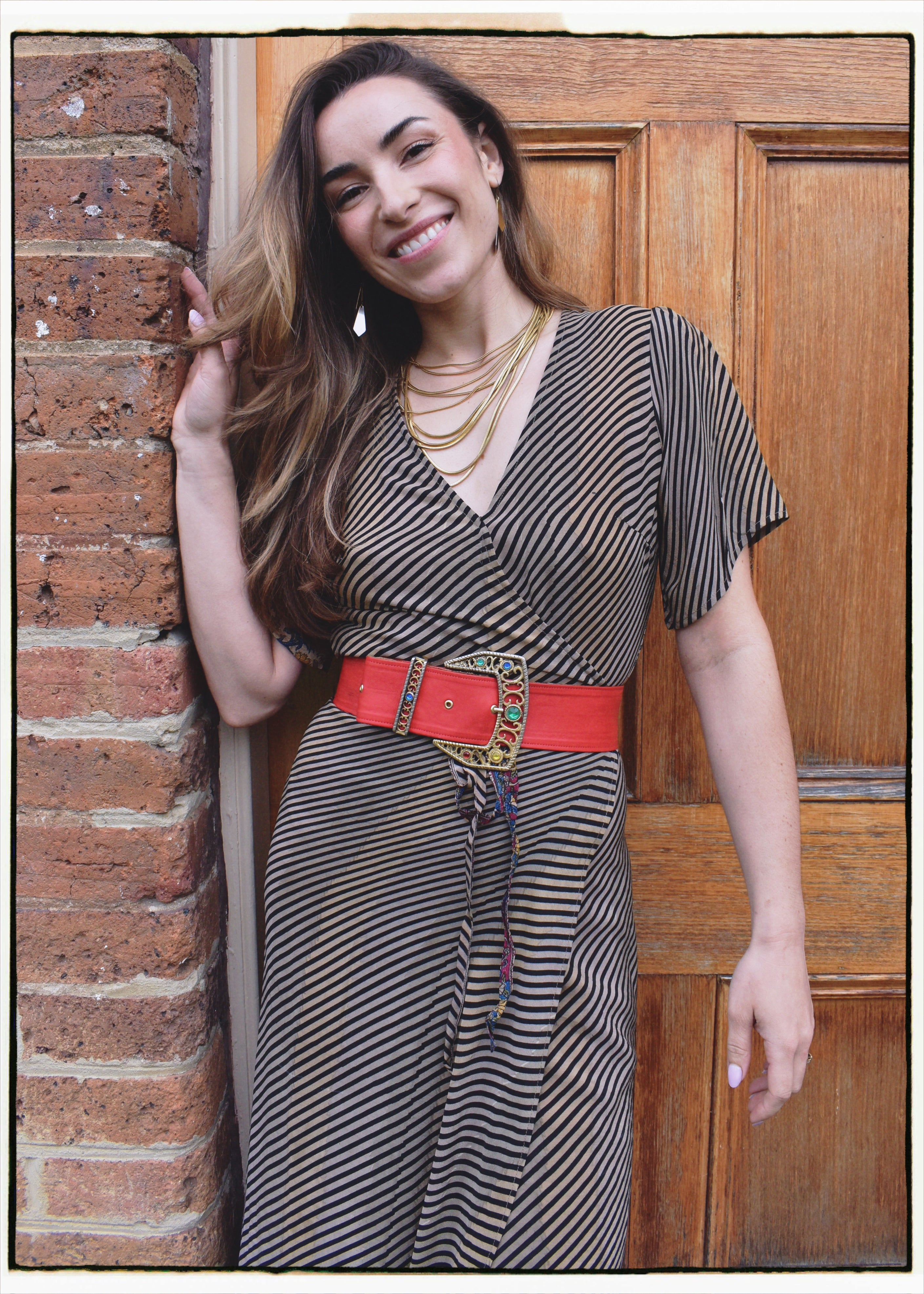 Liatris Silk Crepe Flutter Sleeve Wrap Dress ~ Licorice XS