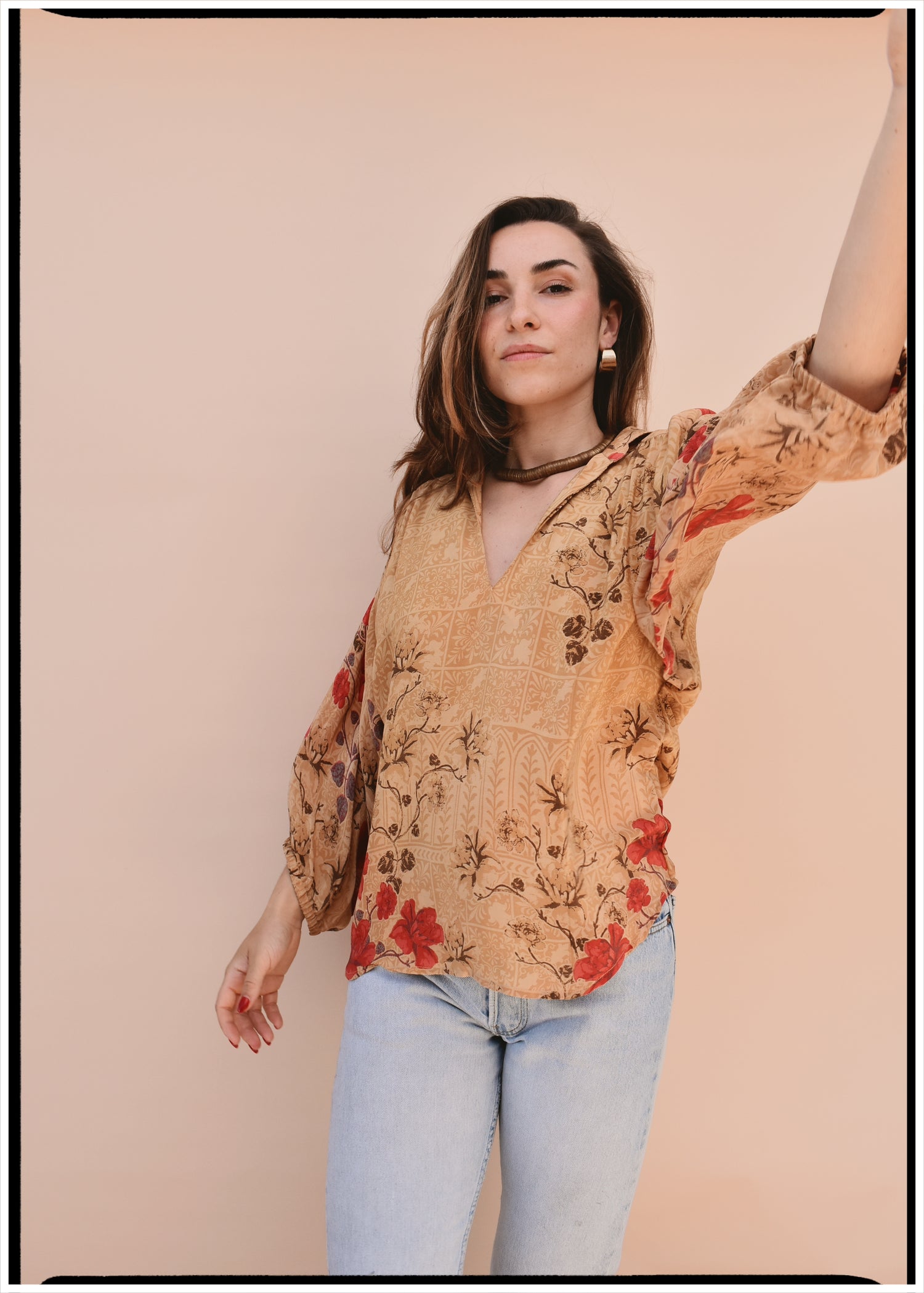 Cleome Silk Crepe Shirt ~ Bamboo S &amp; L