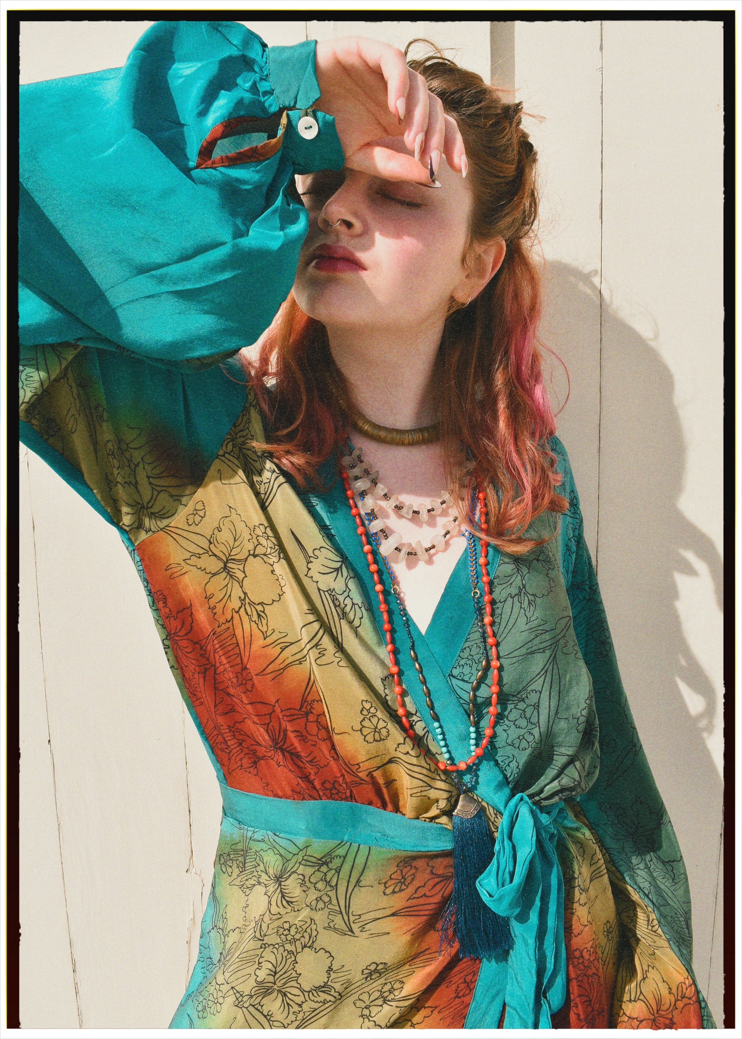 Caladium Wrap Silk Dress ~ Algiers L