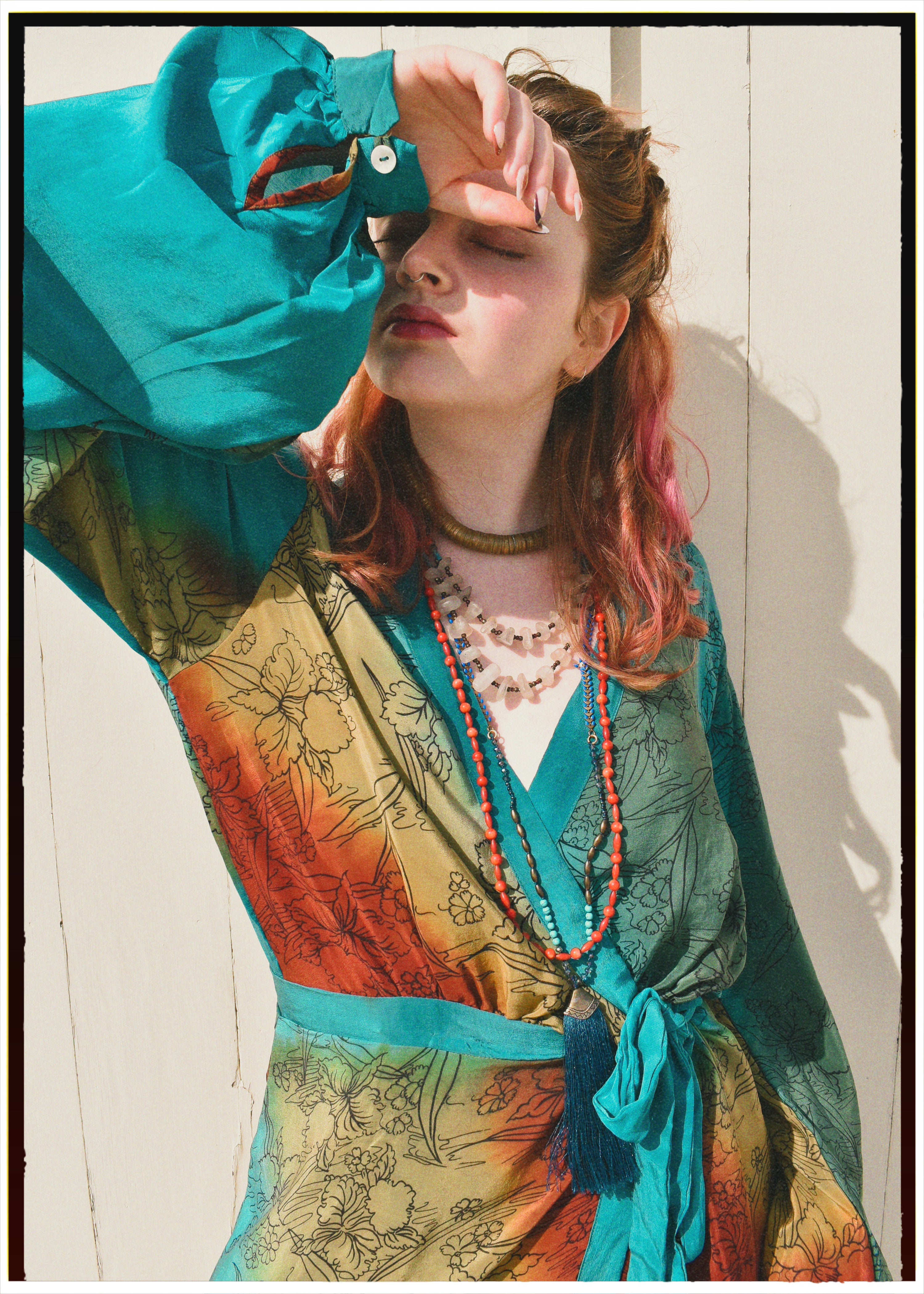 Caladium Wrap Silk Dress ~ Algiers L