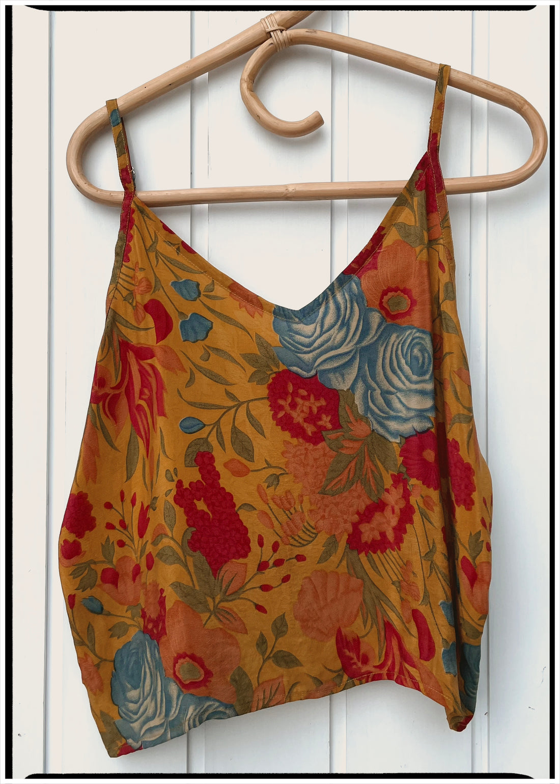 Reseda Silk Crepe Camisole Top ~ Marigold XL
