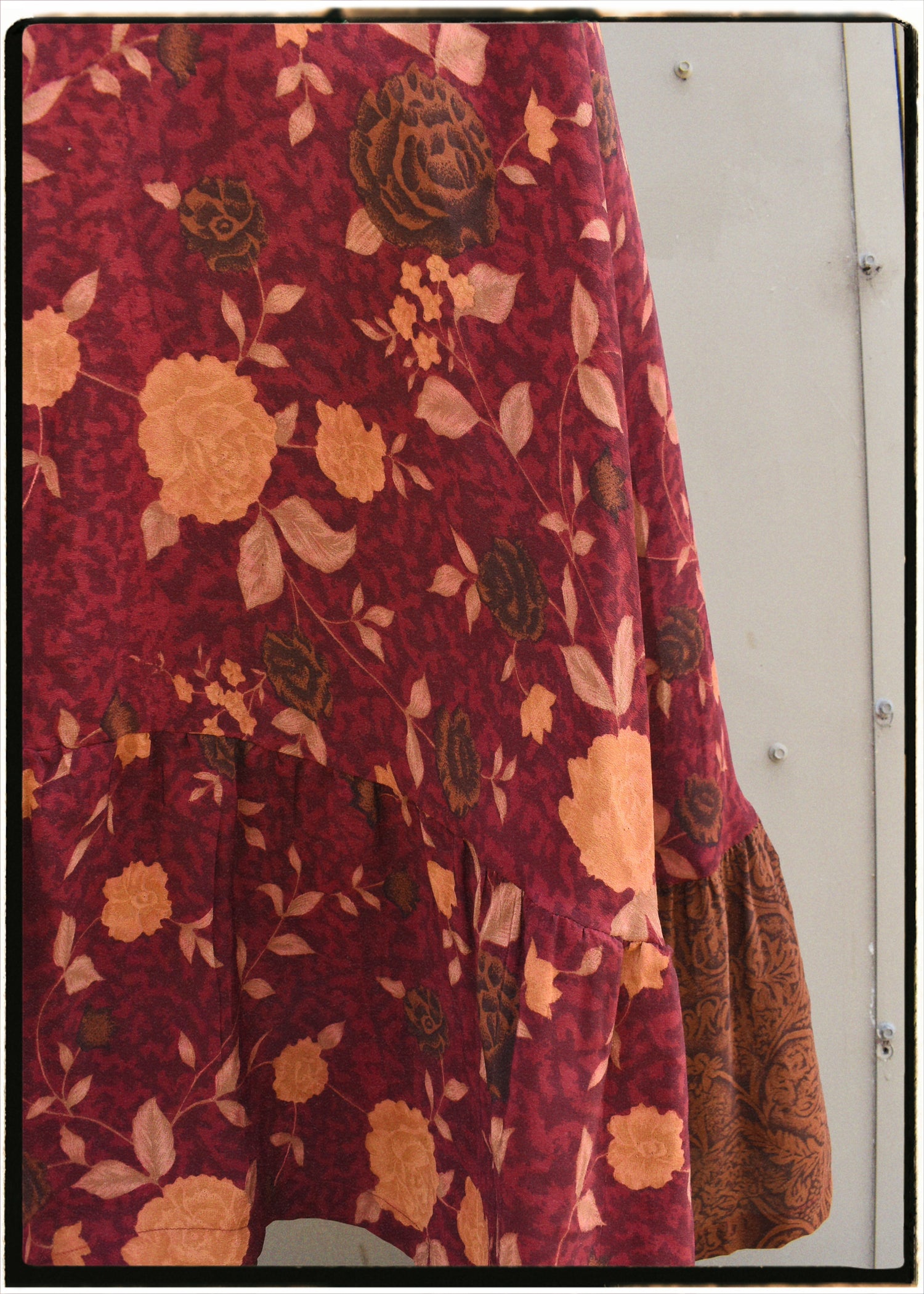 Eustoma Silk Crepe Swing Maxi Dress ~ Rosa M