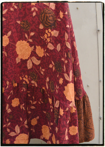 Eustoma Silk Crepe Swing Maxi Dress ~ Rosa M