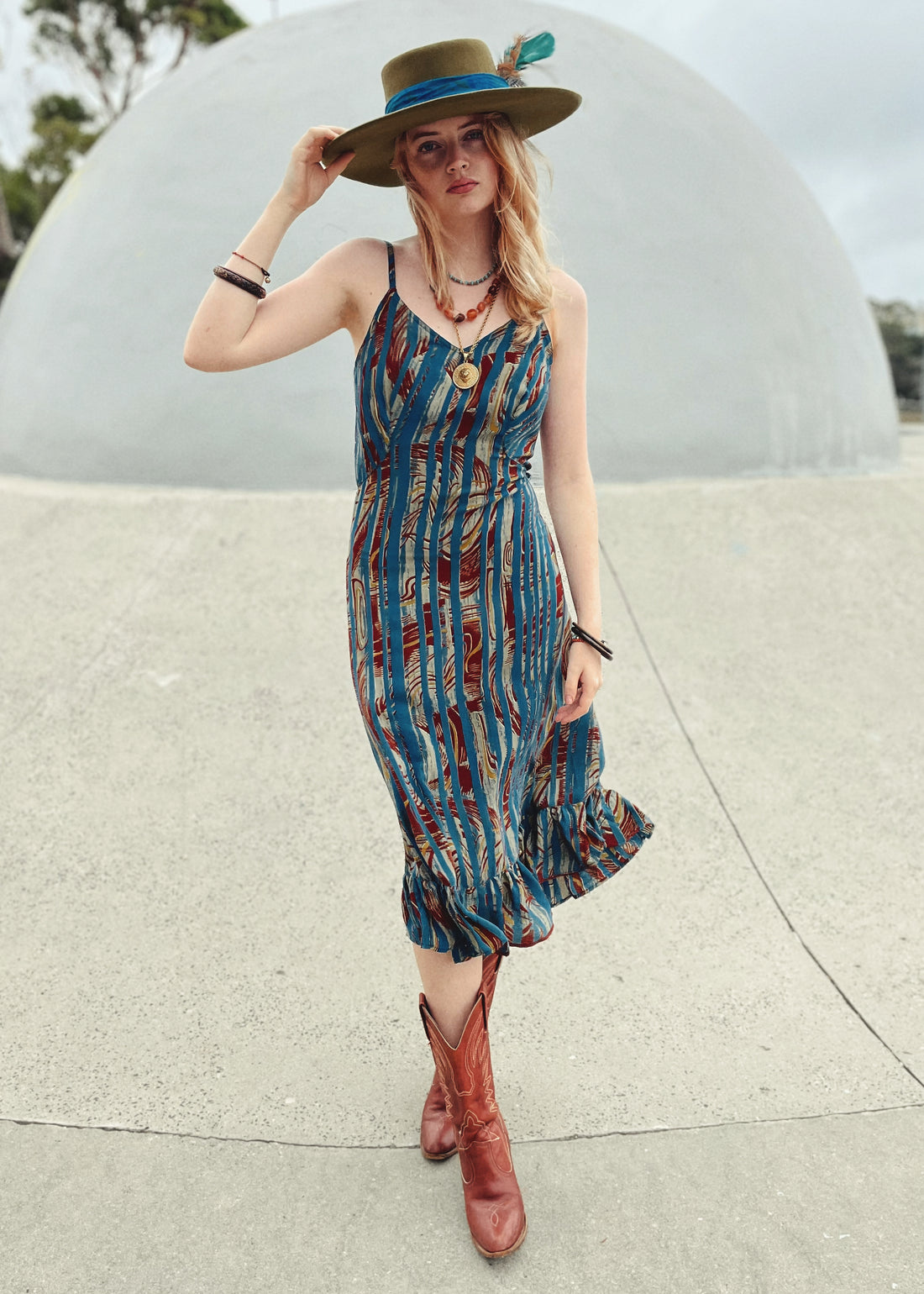 Rumex Silk Slip Dress ~ Marble XS &amp; XL