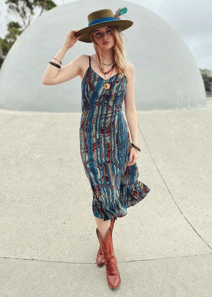 Rumex Silk Slip Dress ~ Marble XL