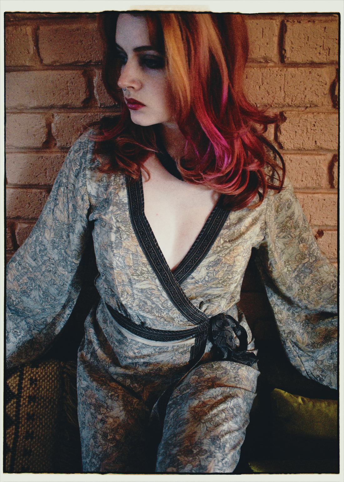 Caladium Silk Wrap Dress ~ Haze XS