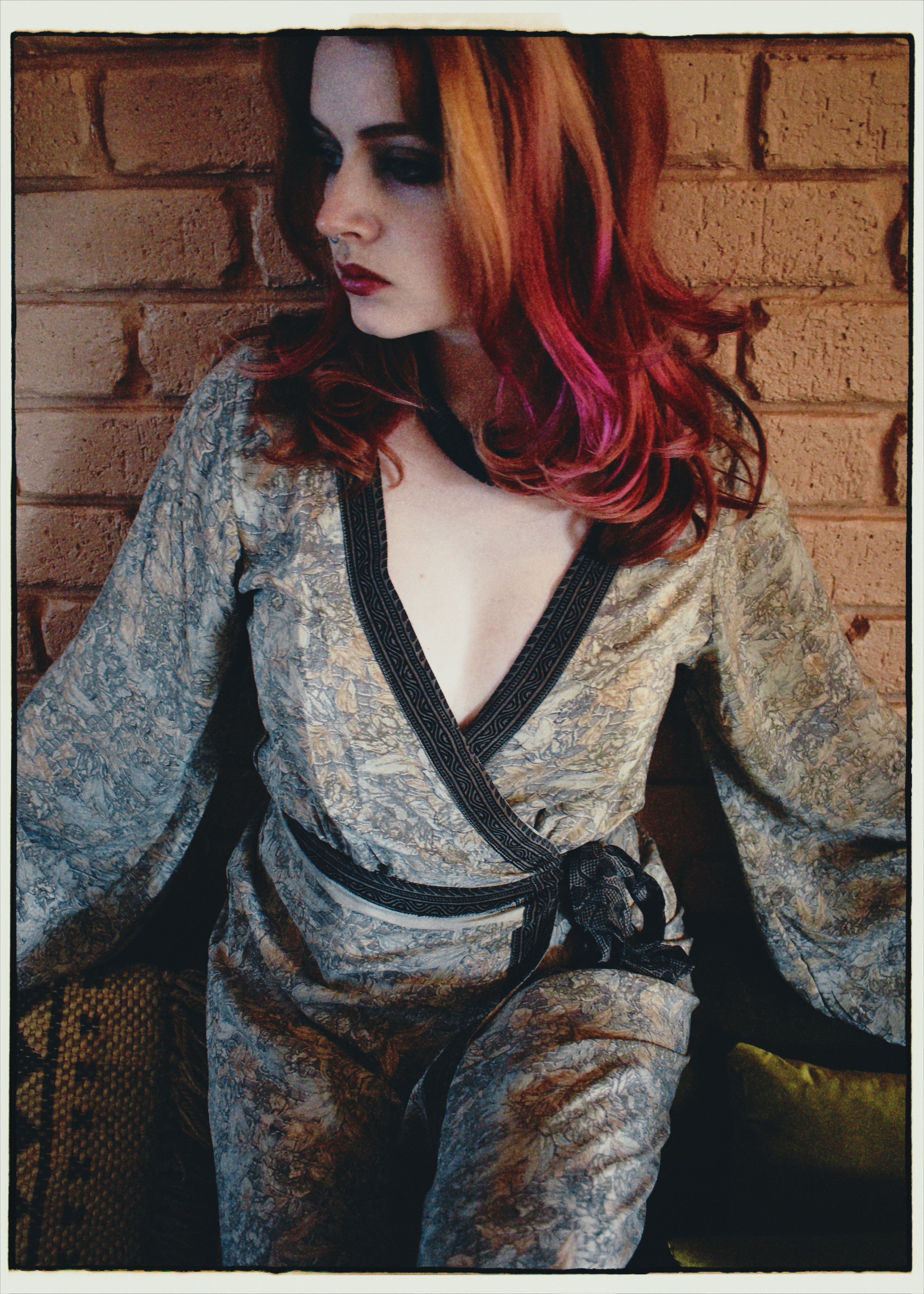 Caladium Silk Wrap Dress ~ Haze XS