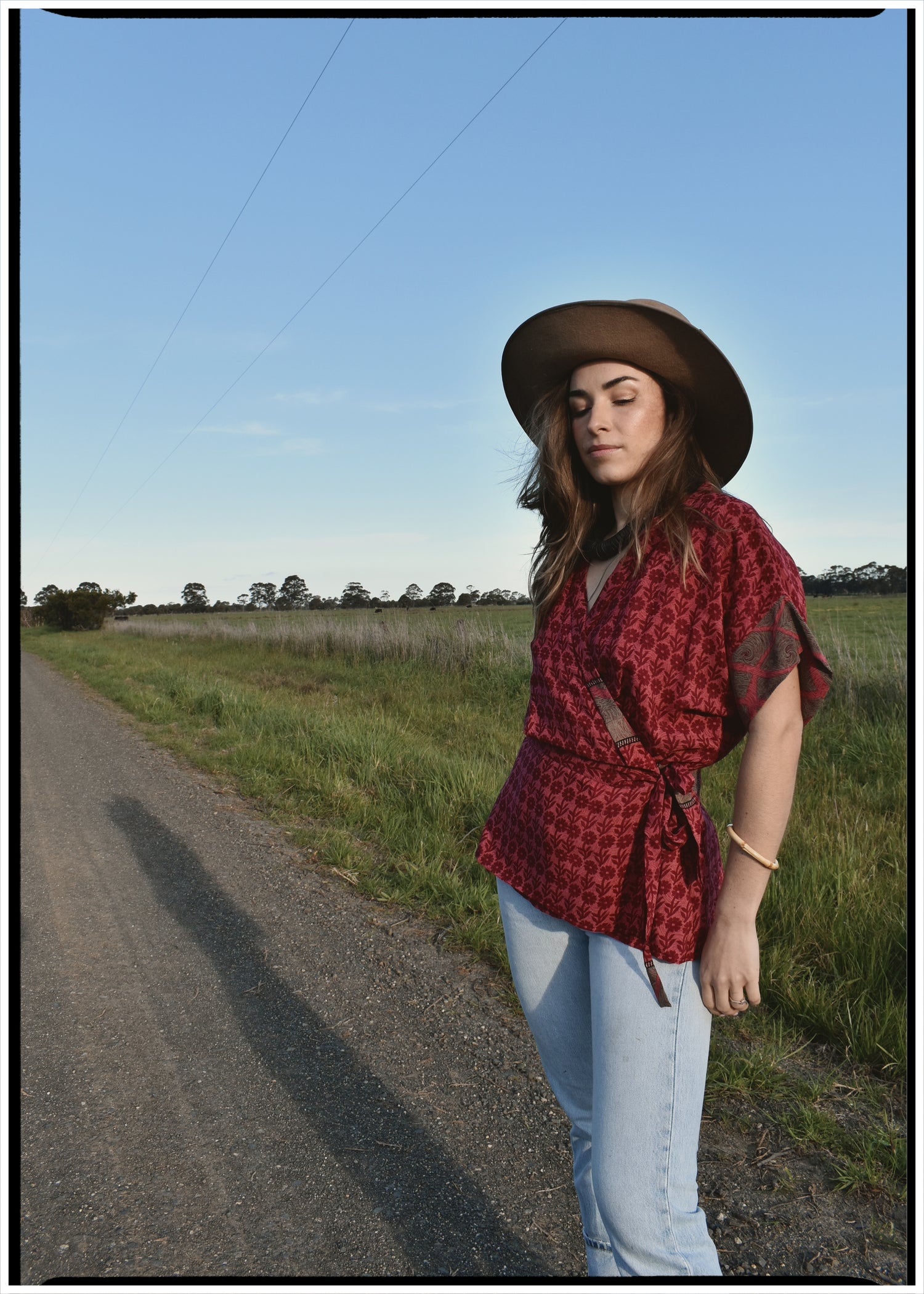 Bassia Silk Crepe Cross Tie Front Blouse ~ Georgia L