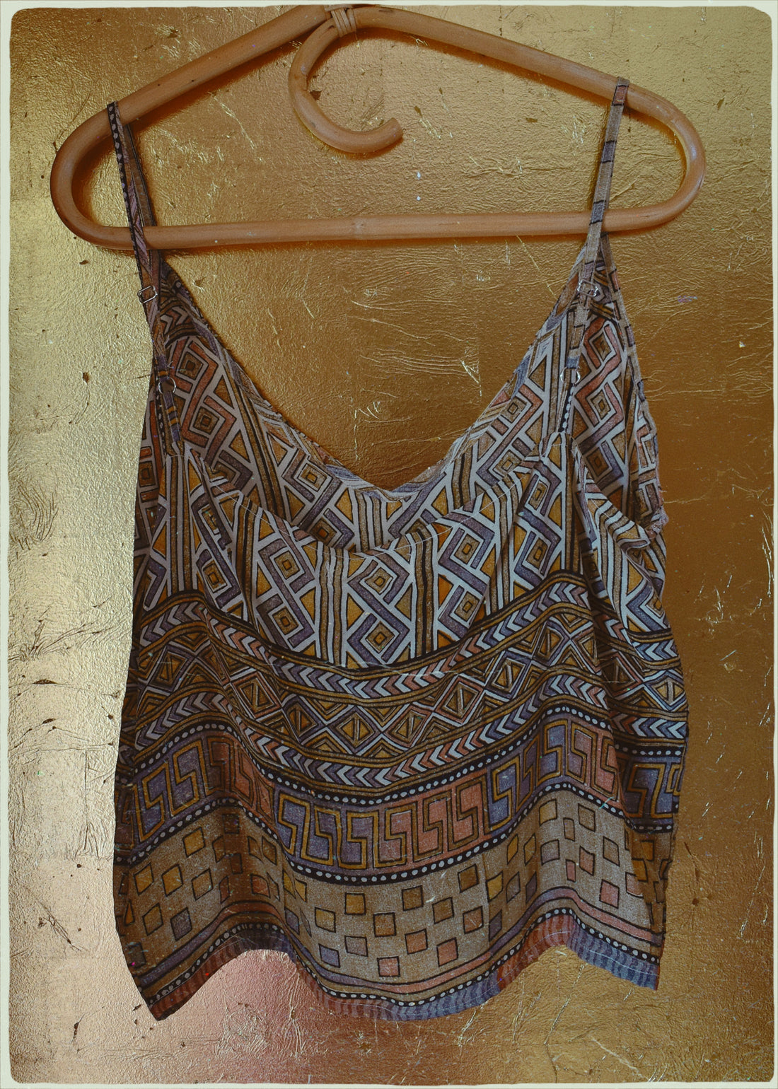 Reseda Silk Crepe Camisole Top ~ Cornhusk M