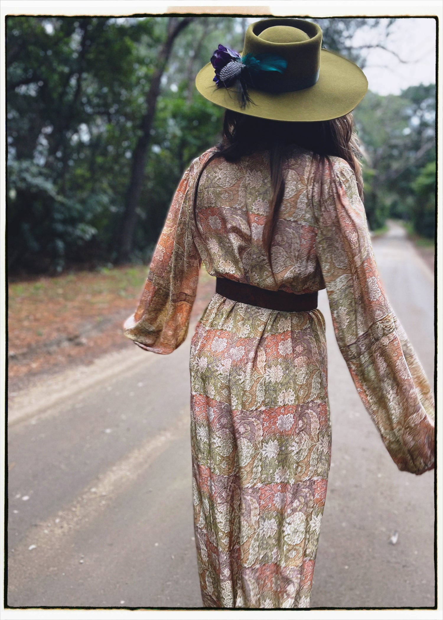 Zea Silk Crepe Kaftan Maxi Dress ~  Nomad XL