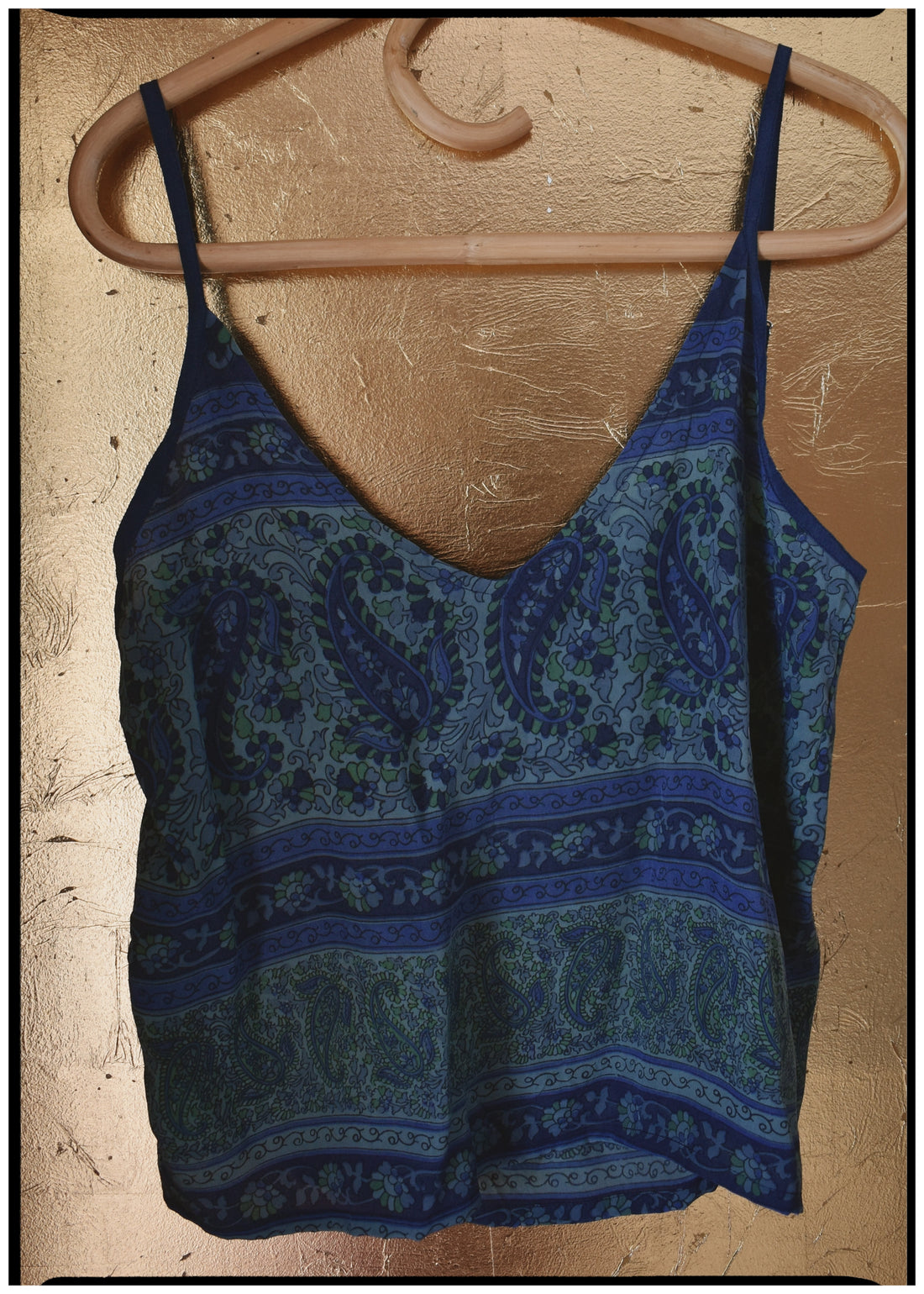 Reseda Silk Crepe Camisole Top ~  Nautic M