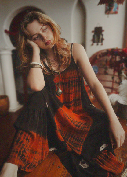 Eustoma Silk Crepe Swing Maxi Dress ~ Celosia M