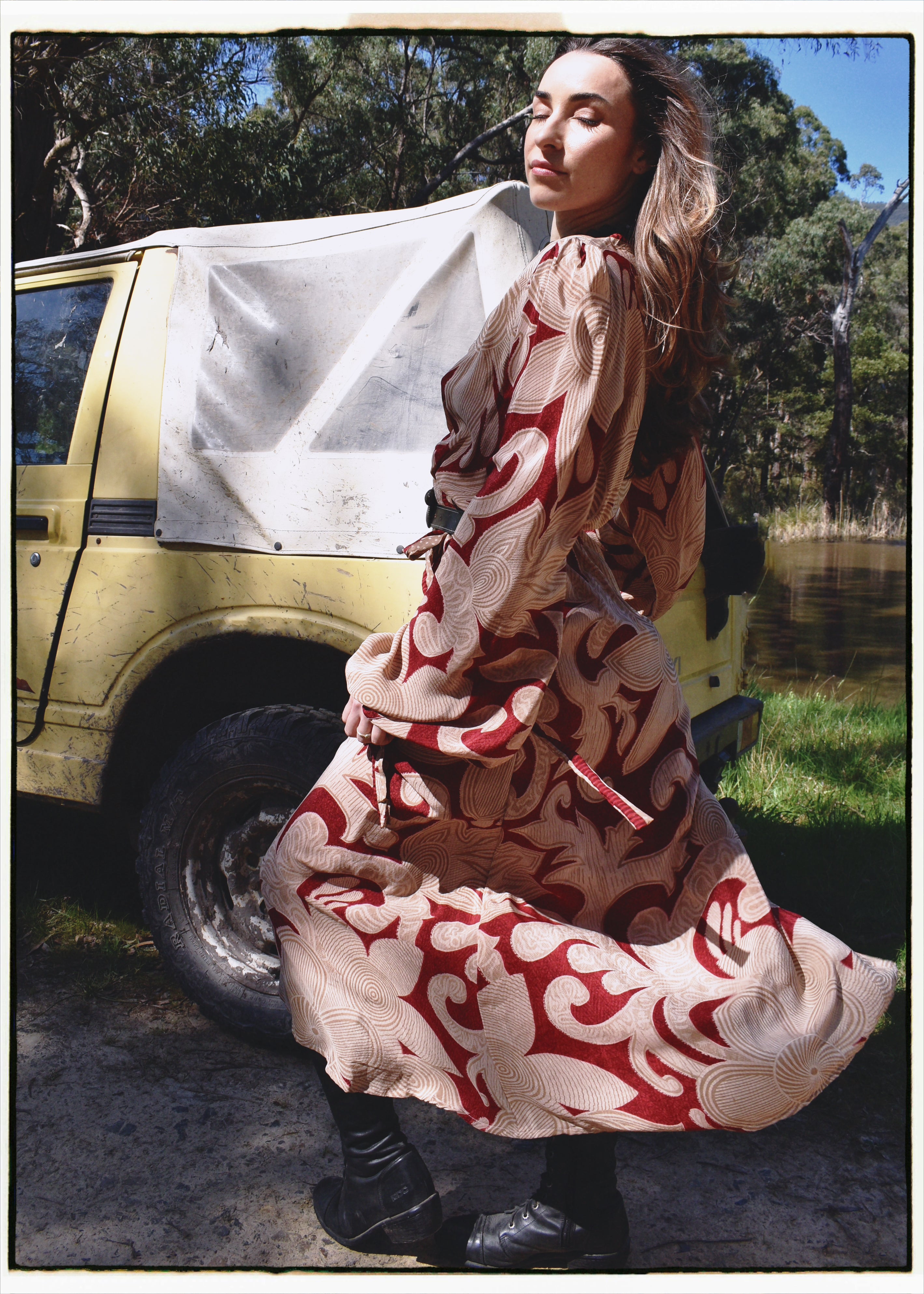 Caladium Wrap Silk Dress ~ Sylvan M