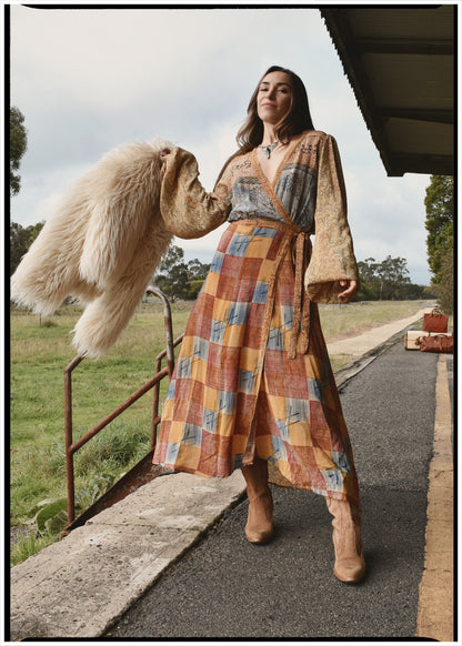 Caladium Silk Wrap Dress ~ Sienna S
