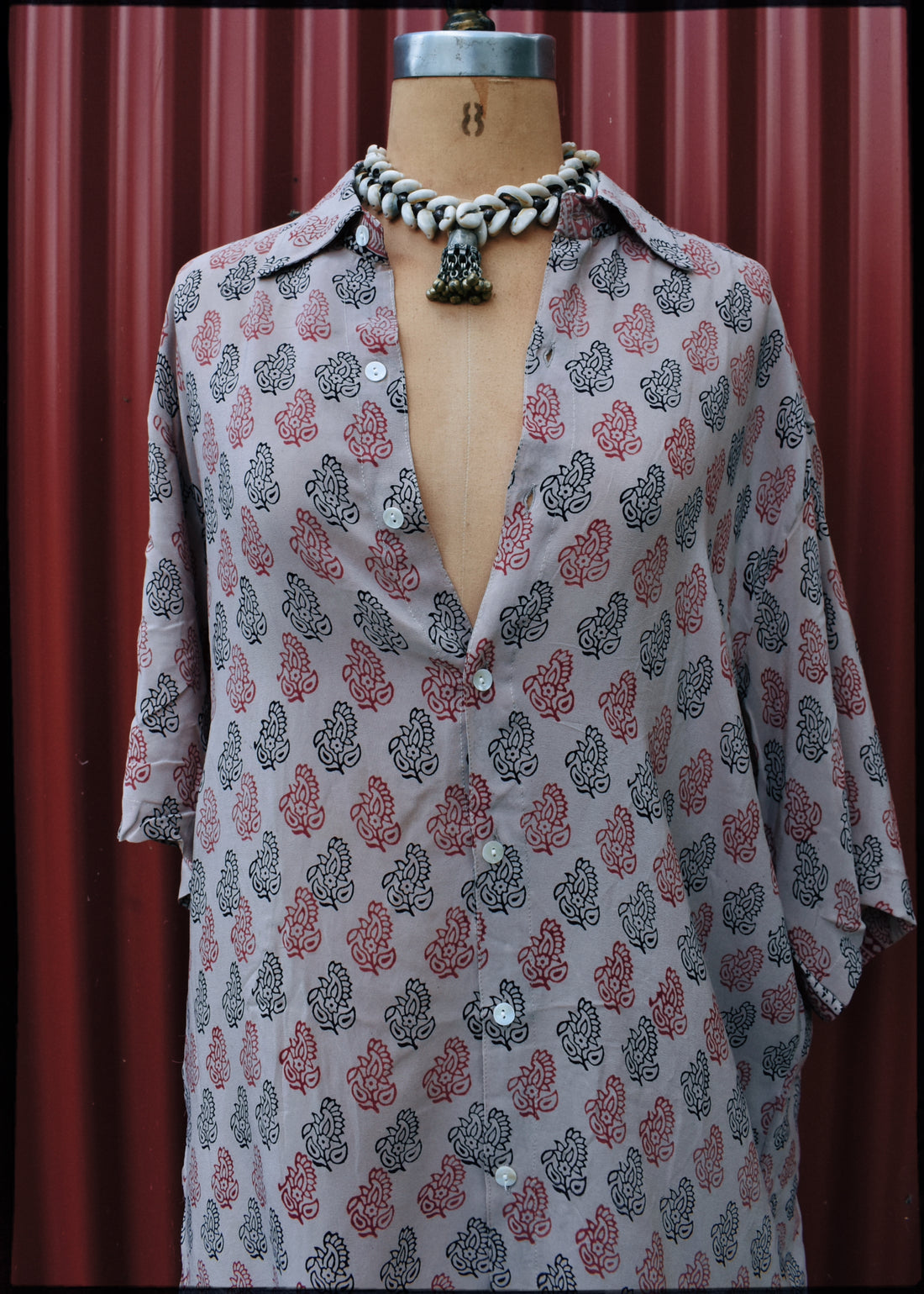 Astralagus Silk Crepe Oversized Shirt ~ Agarbatti