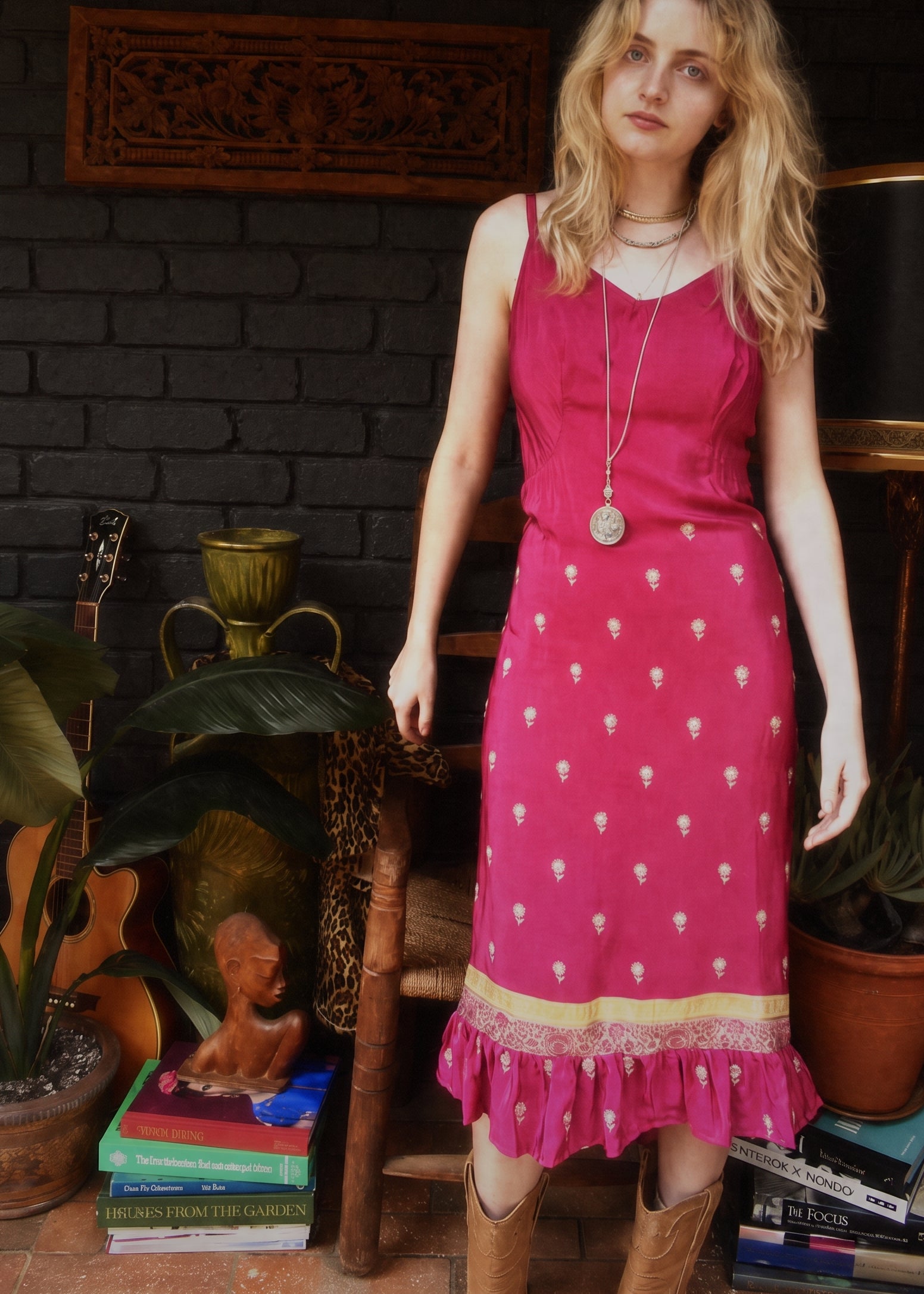 Rumex Silk Slip Dress ~ Claret S