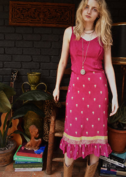 Rumex Silk Slip Dress ~ Claret S